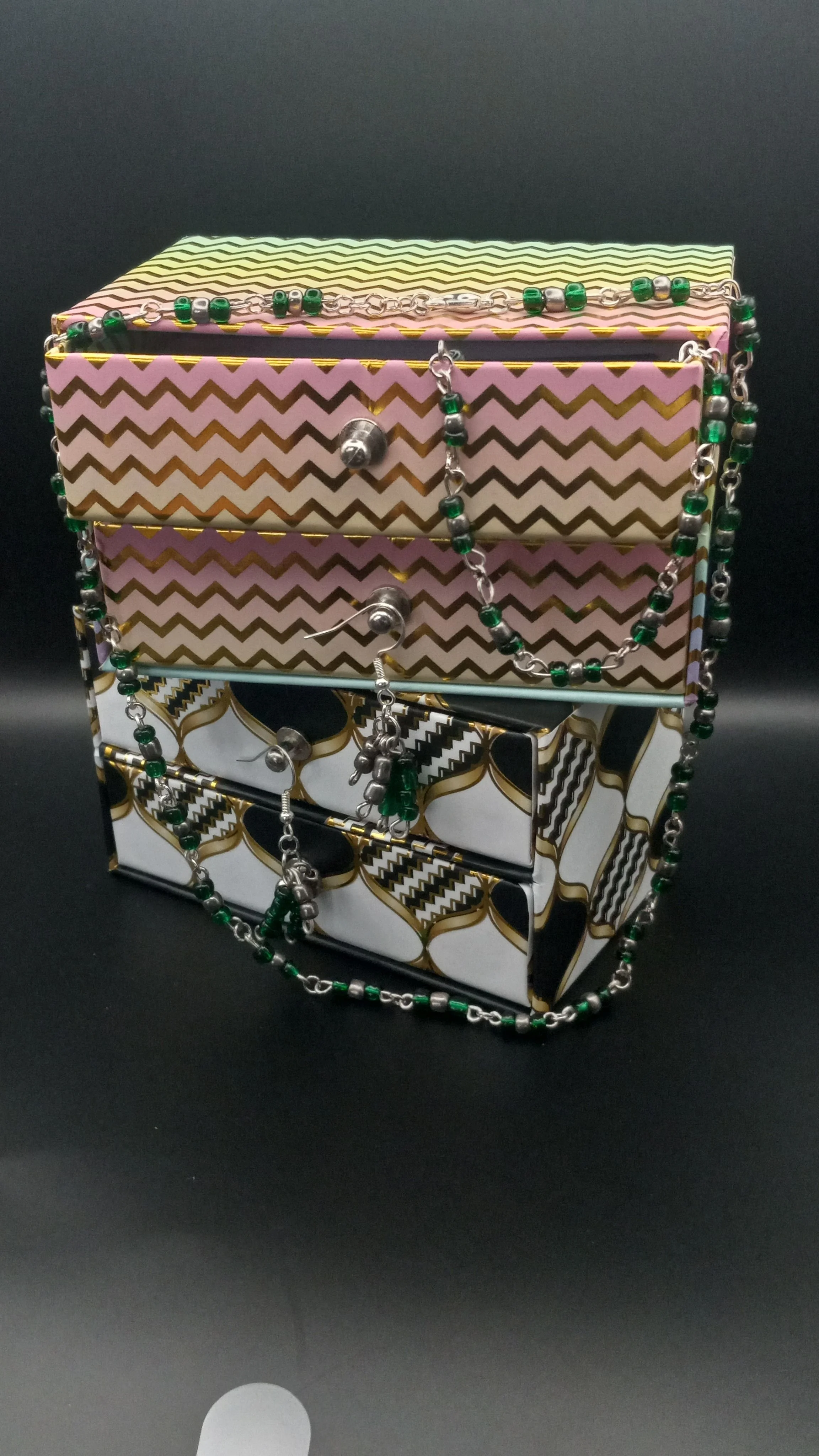 Green and Silver Jewelry Set