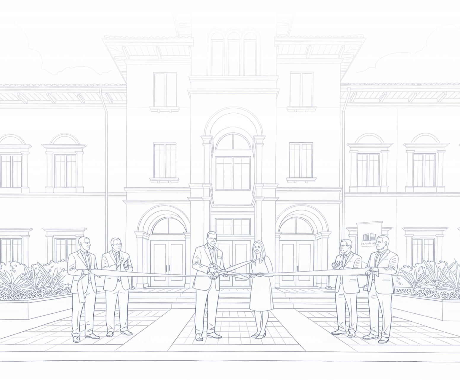 Line drawing of the Geneva Christian Classical School