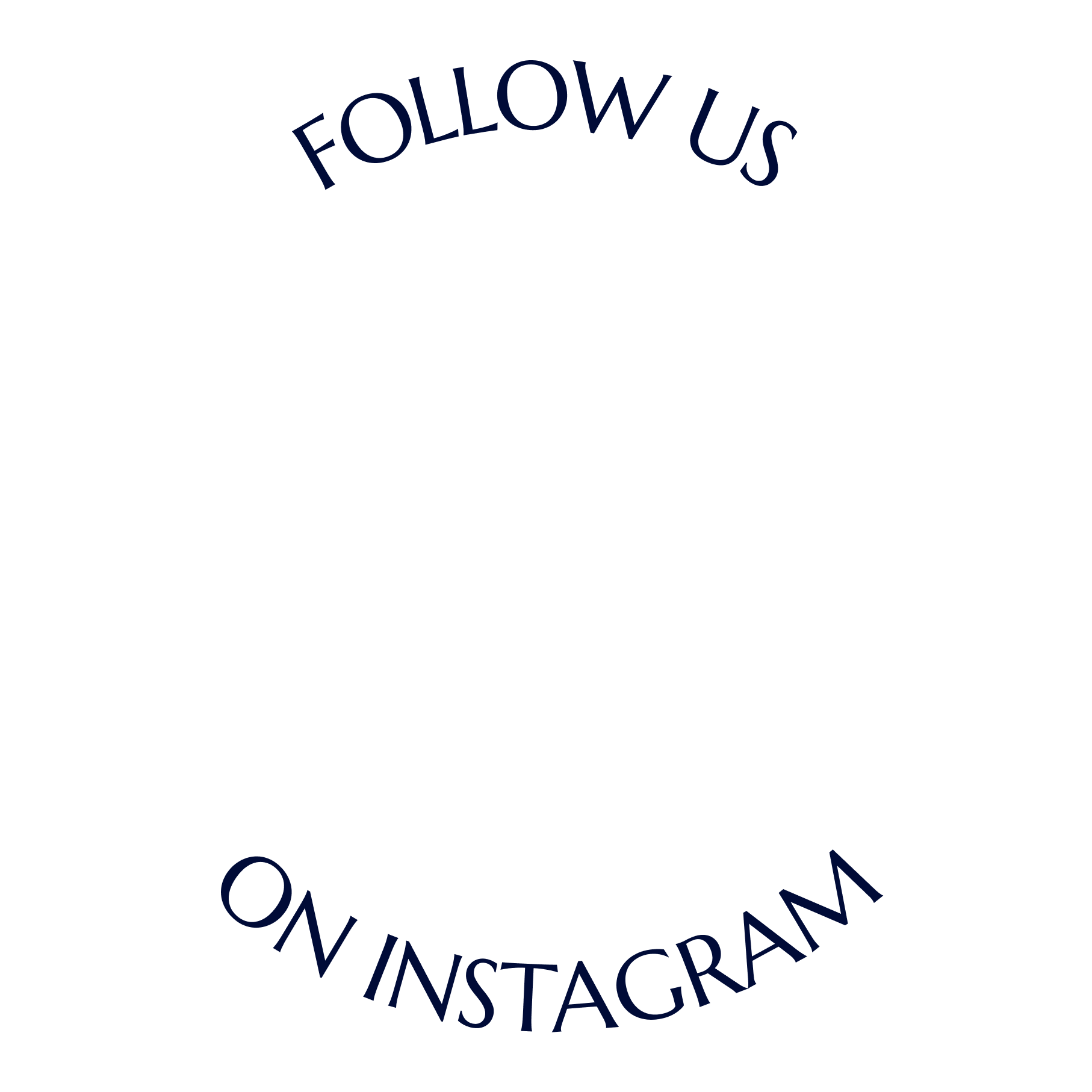 Text that says 'Follow us on Instagram' with a black background.