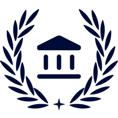 Icon of a government or official building surrounded by a laurel wreath.