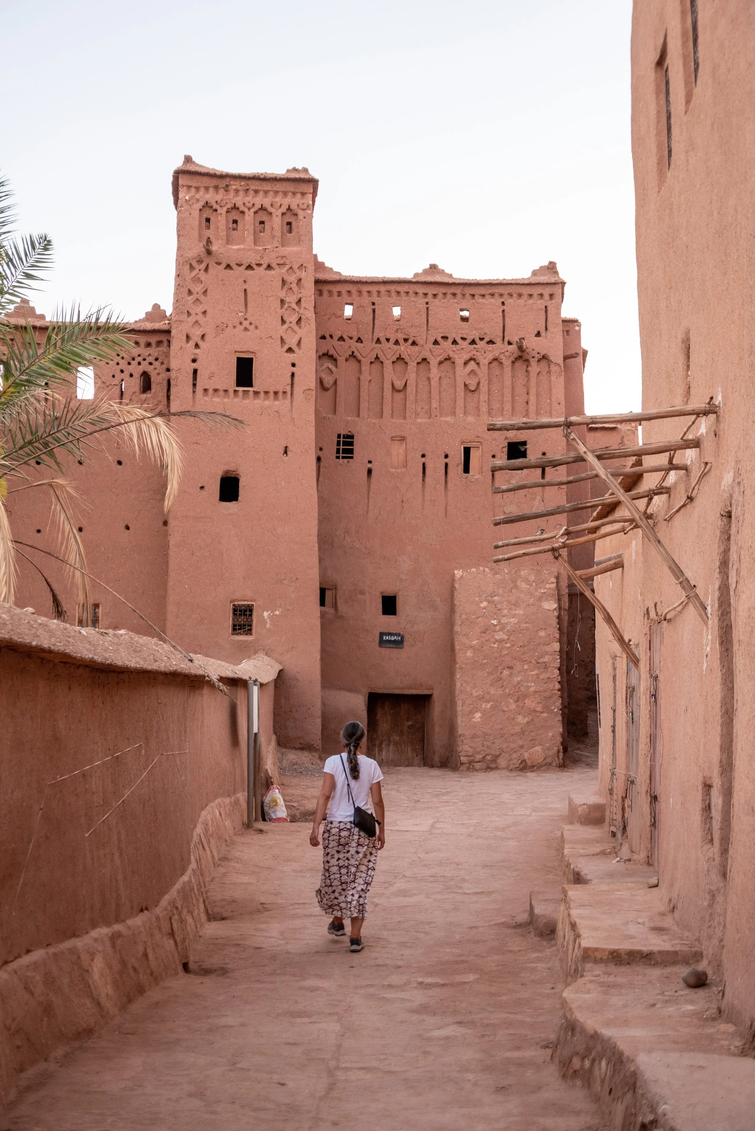 Aït Benhaddou in Morocco, with earthen buildings and historic fortified architecture along the old caravan route.