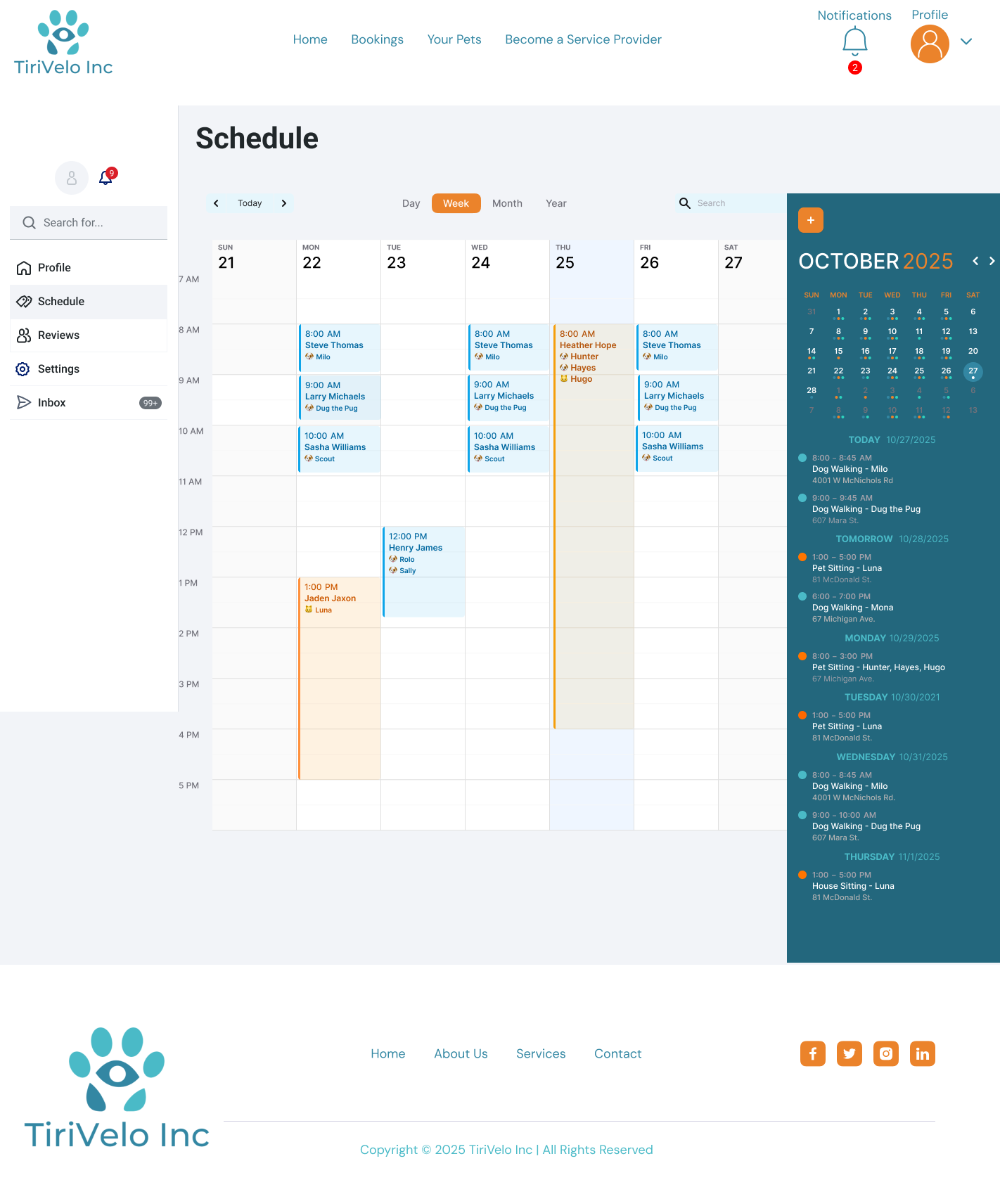 Provider Schedule - Provider's View
