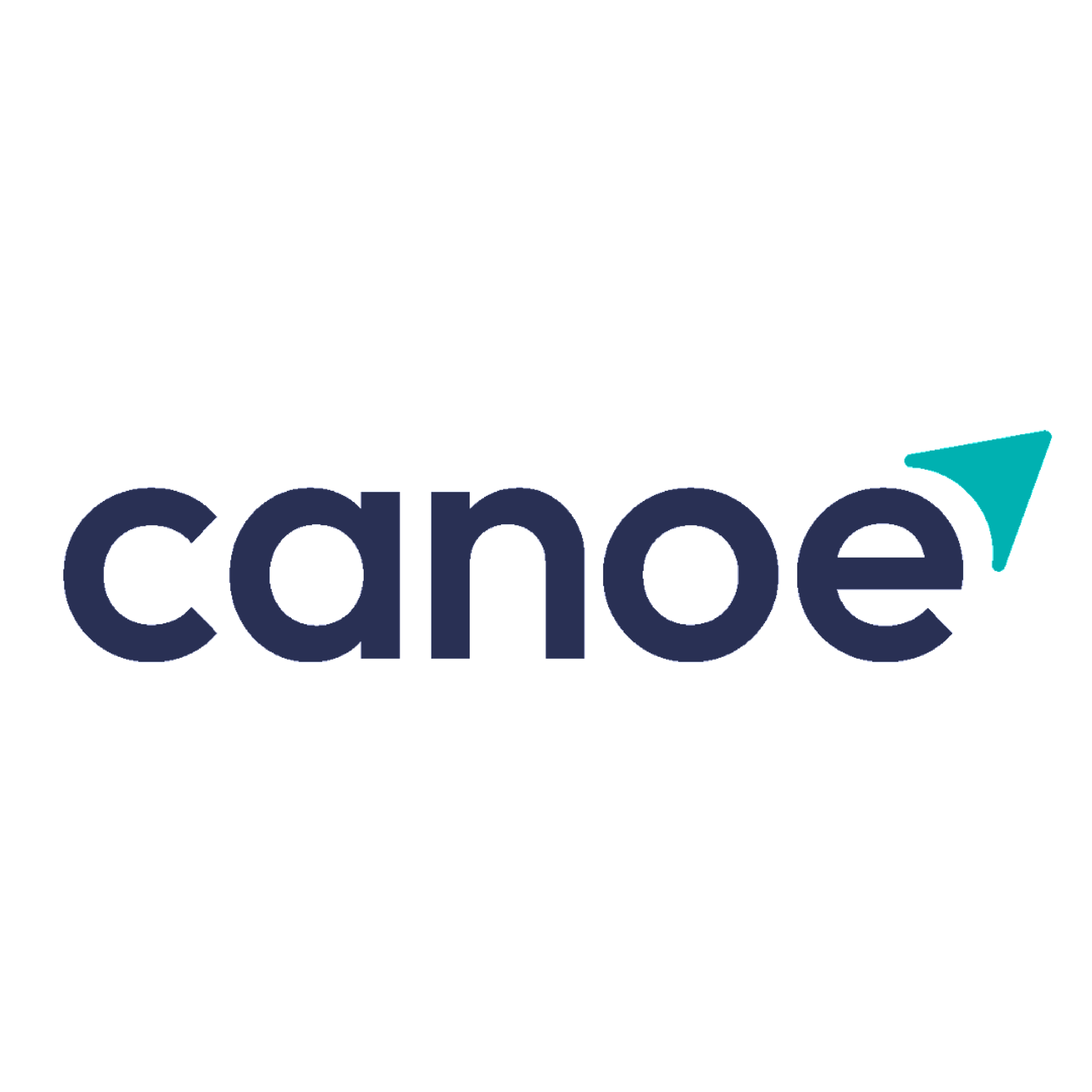 Canoe logo with lowercase letters and a teal paddle icon above the 'e'