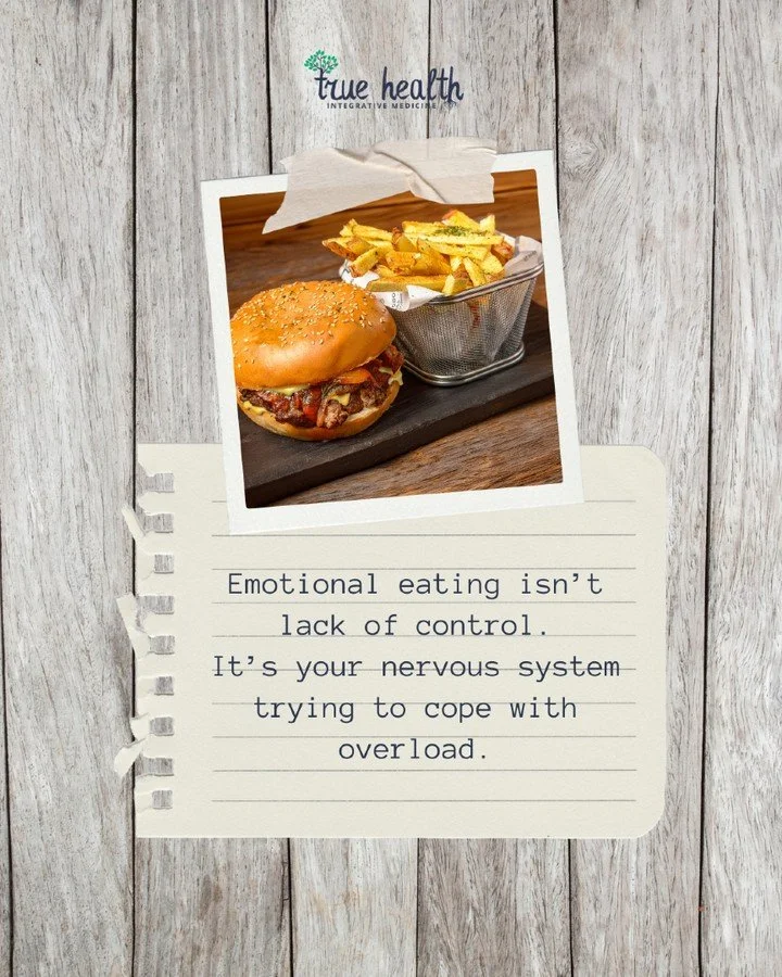 When your nervous system is overloaded, your brain shifts into a state where self-soothing becomes a survival instinct. 😳

Cortisol spikes.
Dopamine drops.
Blood sugar becomes harder to regulate.

Your body reaches for the quickest way to create rel