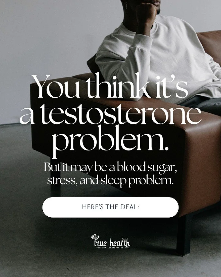 Testosterone doesn&rsquo;t just drop. 
Your body downshifts it strategically when too many other systems are under strain.

When blood sugar is unstable, sleep is shallow, and stress stays elevated, your body gets the message:
This isn&rsquo;t a safe