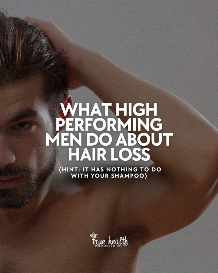 Most men reach for the shampoos, the sprays, and the expensive procedures.

But when hair loss is tied to internal shifts like testosterone shifts, metabolism slowdown, and increasing inflammation, topicals alone may not cut it.

In our practice, we 