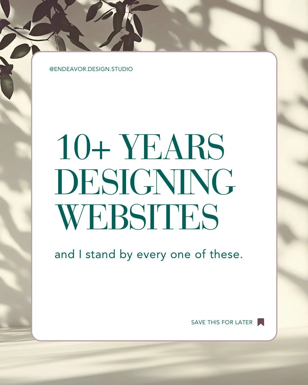 Been a fun ten years learning all the ins and outs of web design and SEO. From what works to what *really* doesn&rsquo;t (at least when it comes to results).

Save this for later, or tell me which one you&rsquo;d like help with.

#squarespacedesigner