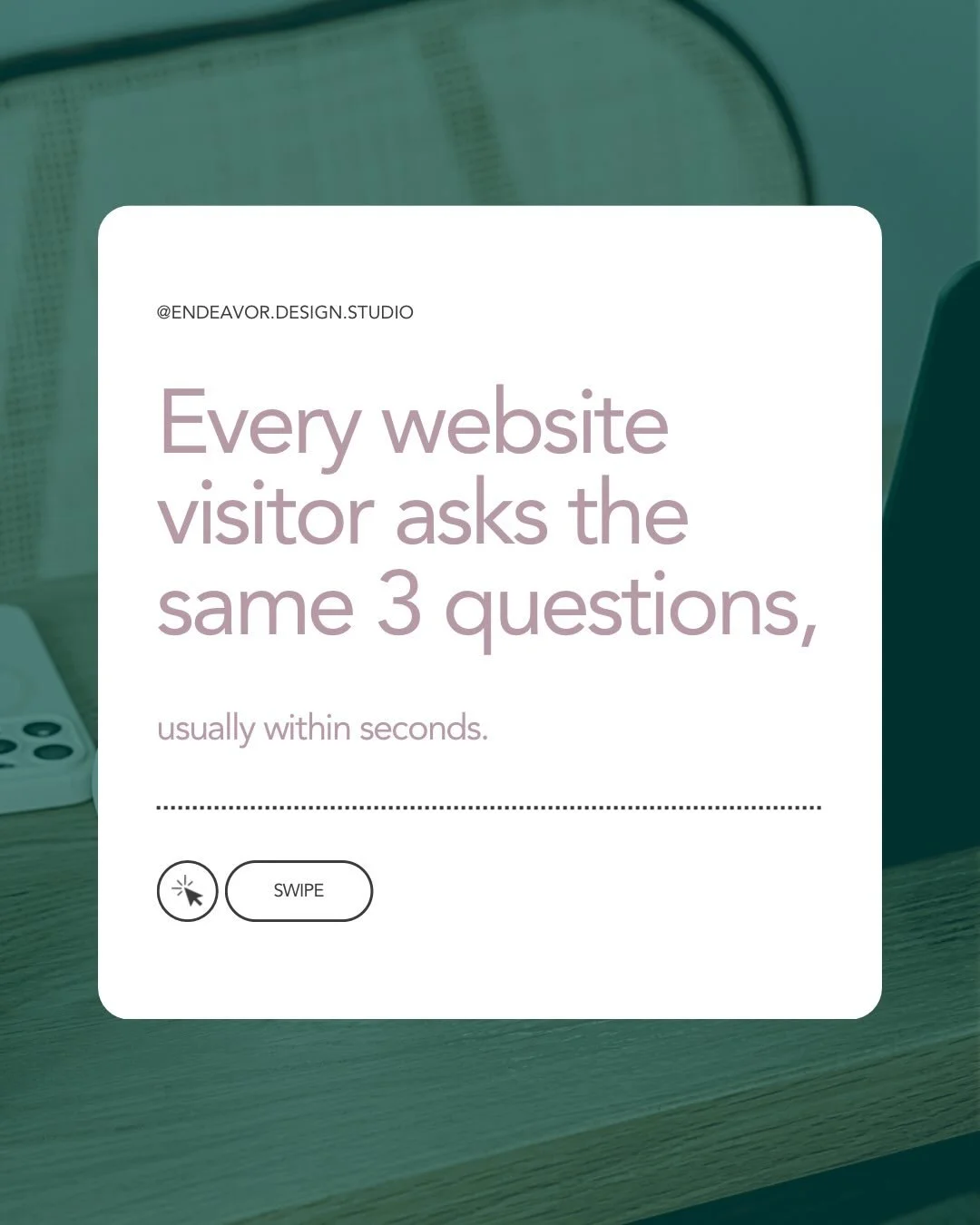 Every website visitor asks the same three questions (usually within the first few seconds) whether we design for them or not.

Am I in the right place?
Can I trust this business?
What should I do next?

If your website doesn&rsquo;t answer those ques