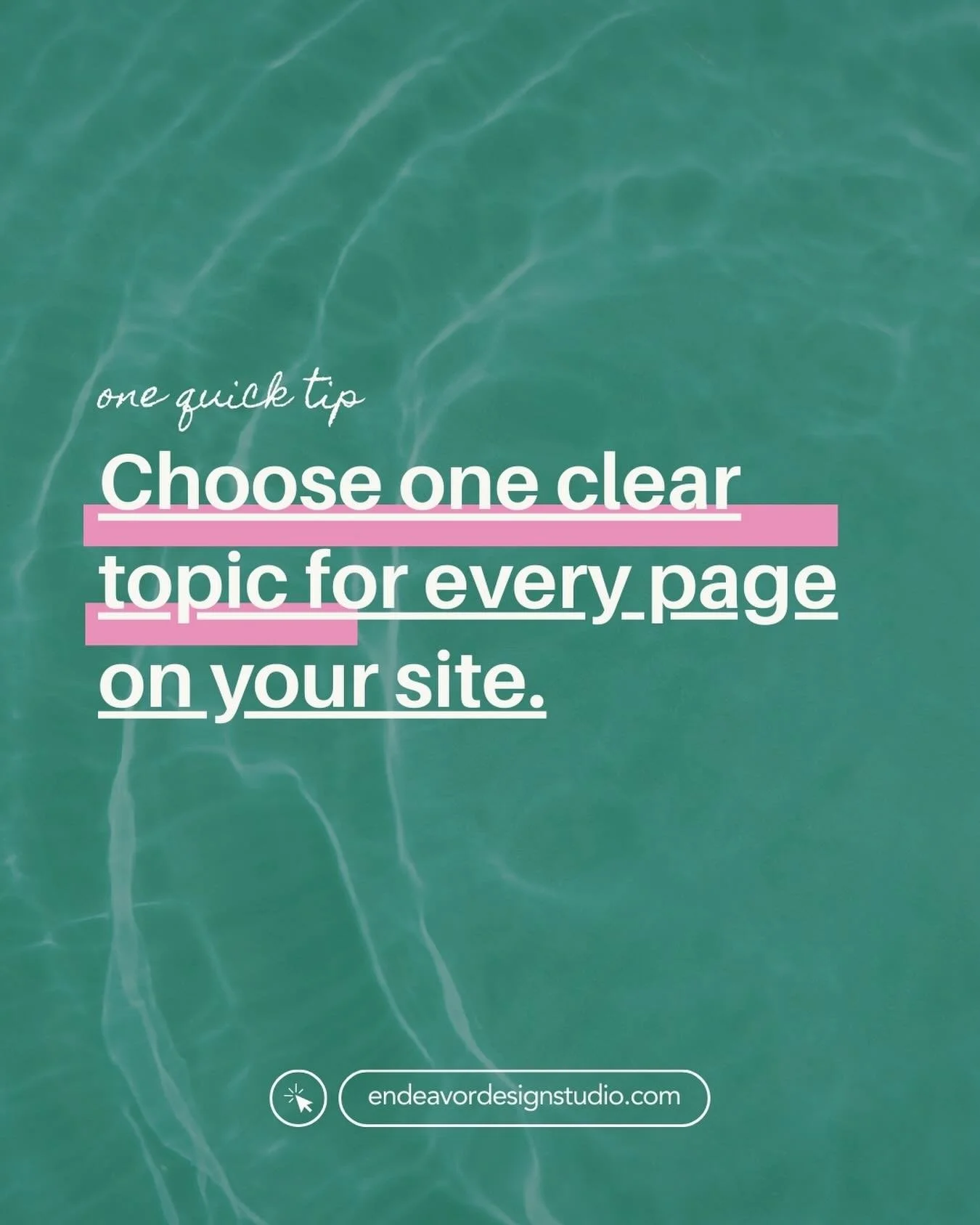 If I could gently edit half the websites I see, this would be the first thing I fix.

One page = one clear topic.

Not:
&bull; Services + about + testimonials + blog
&bull; Three different offers competing
&bull; Vague &ldquo;I do a little bit of eve