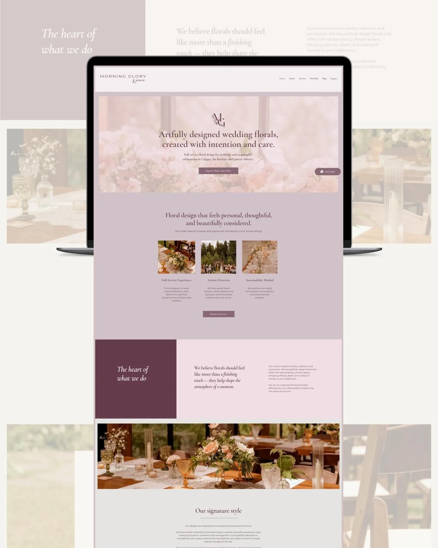 ✨ Now live: Morning Glory &amp; Grace ✨

A beautiful new online home for a Calgary floral design studio devoted to artistry, connection, and the magic flowers can bring to a moment.

Malinda creates stunning floral arrangements that feel personal and