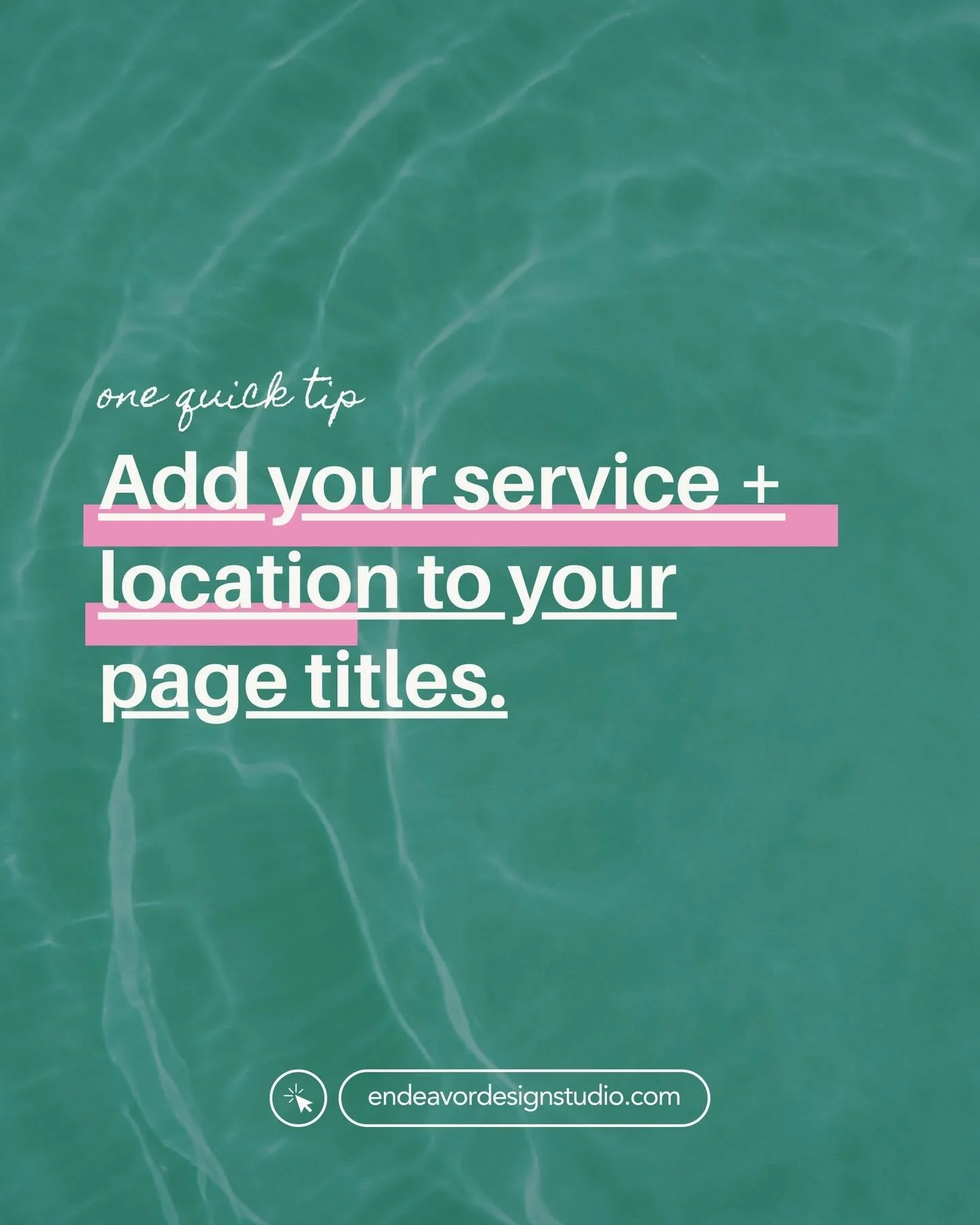 A small SEO detail that can quietly make a big difference in how the right clients find your business.

Your page titles help Google understand what you offer and where you offer it. When your service and location are clearly included, it becomes muc