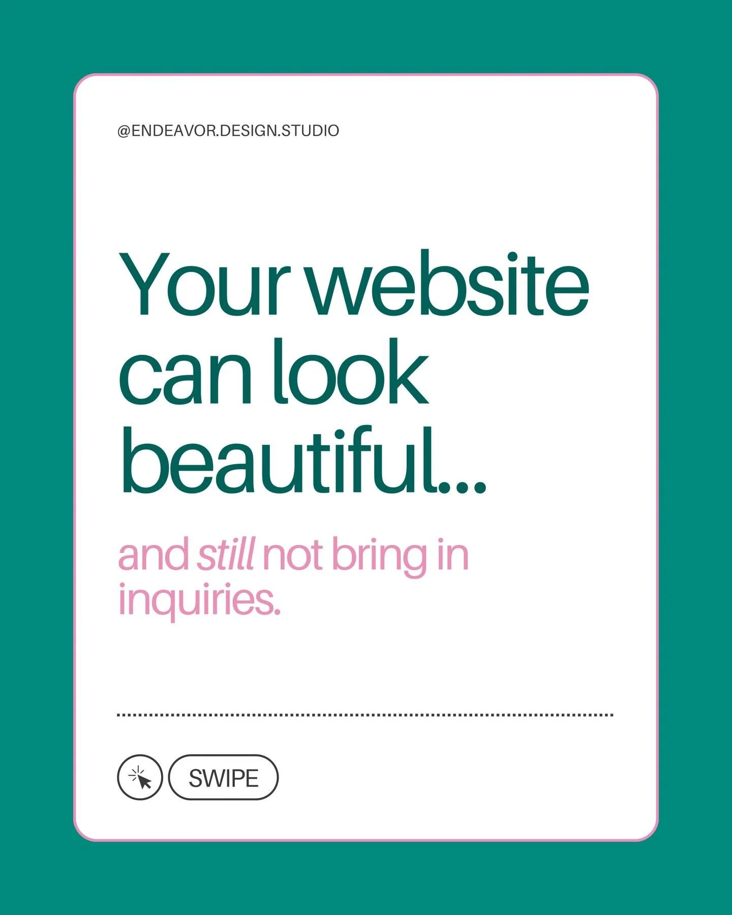 One of the most common frustrations I hear from business owners:

&ldquo;My website looks good&hellip; but it&rsquo;s not bringing in leads.&rdquo;

Visual design is important, but it&rsquo;s only one piece of the larger picture.

An effective websit