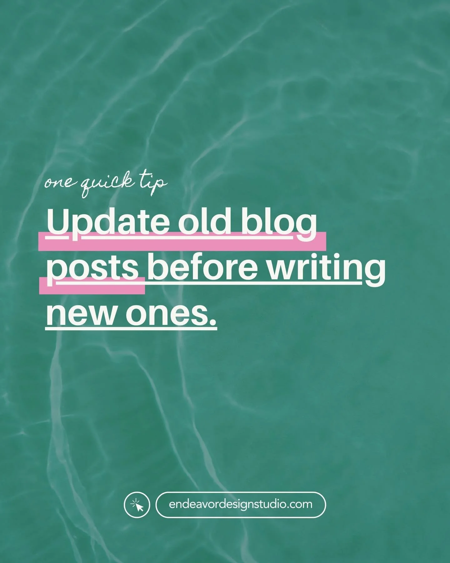 One of the simplest ways to support your SEO (without creating more content):

Update what you already have ✨

Refreshing older blog posts helps search engines see that your website is active and relevant, which can support stronger visibility over t