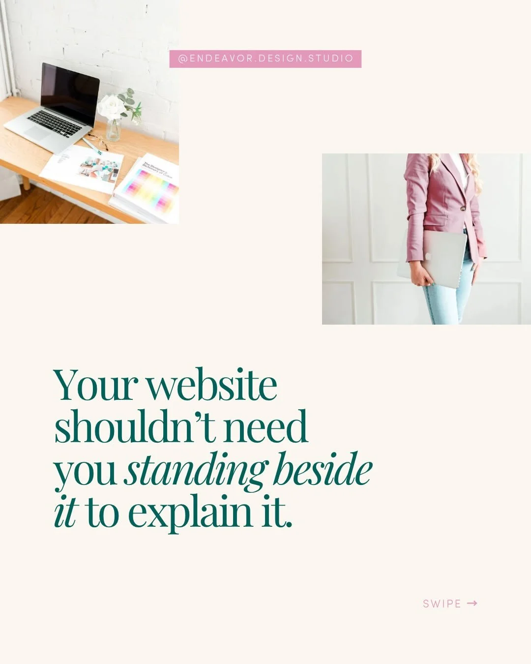 One thing I&rsquo;ve become more convinced of the longer I do this work:

Your website shouldn&rsquo;t rely on you to make it make sense.

You shouldn&rsquo;t have to get someone onto a discovery call before they finally understand what makes your wo