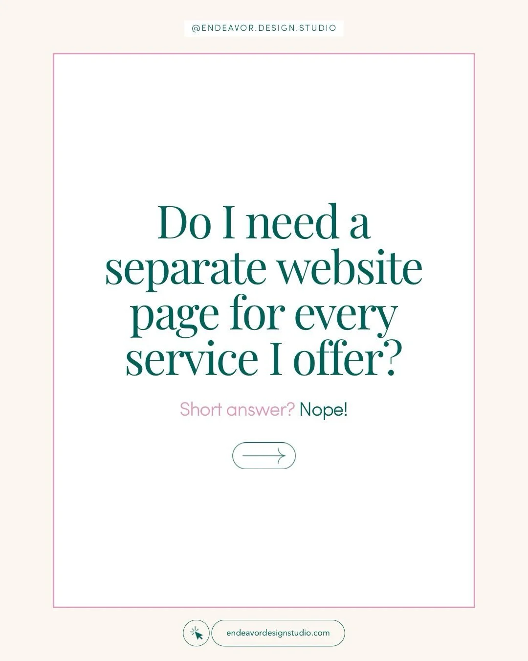 Do you need a separate website page for every single service you offer?

Short answer? Nope. 🙋&zwj;♀️

And this is one of those places where I think small business websites can get unnecessarily complicated.

If you have three closely related servic