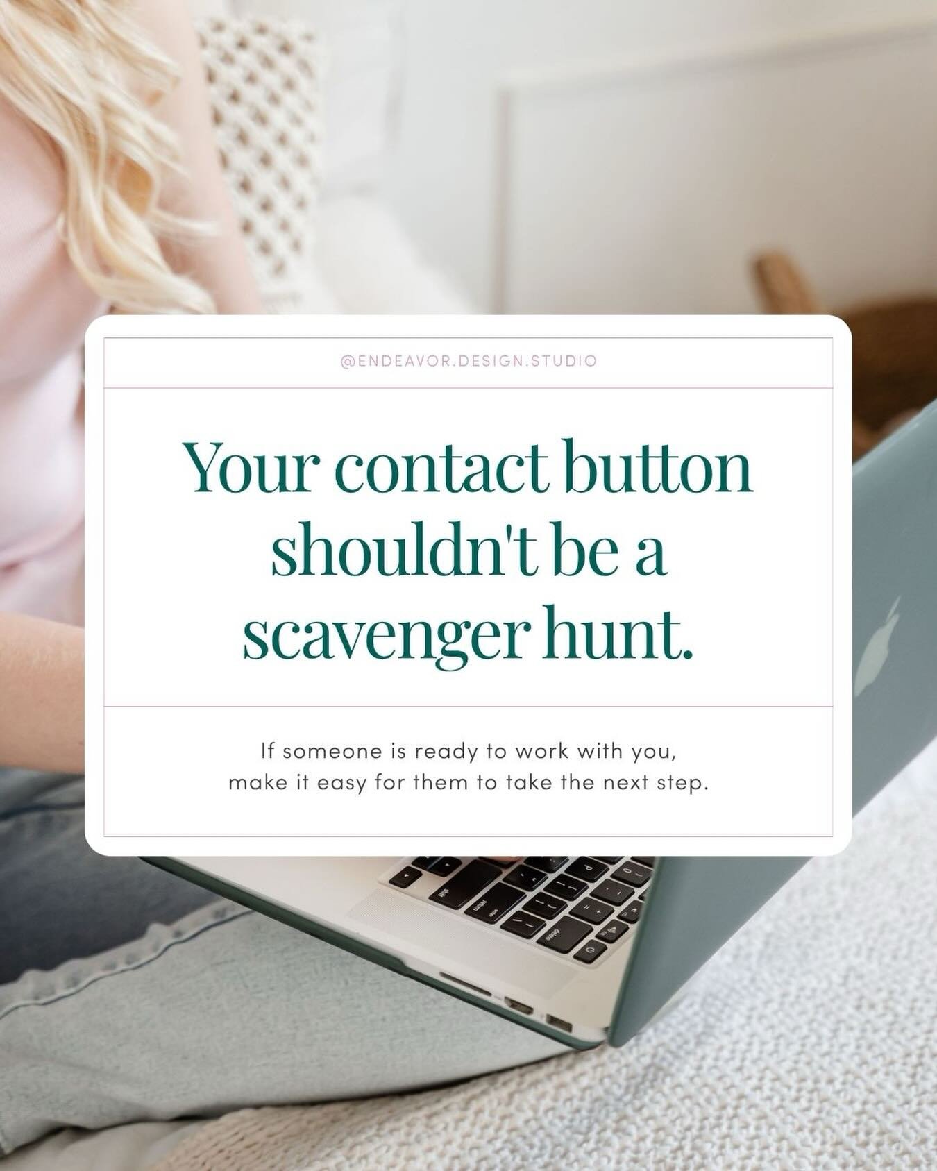 One of those little website details that's SO easy to overlook when you're building your own site. 👀

You know exactly where everything lives because, well, you put it there.

But someone visiting for the first time?

They shouldn't have to hunt aro