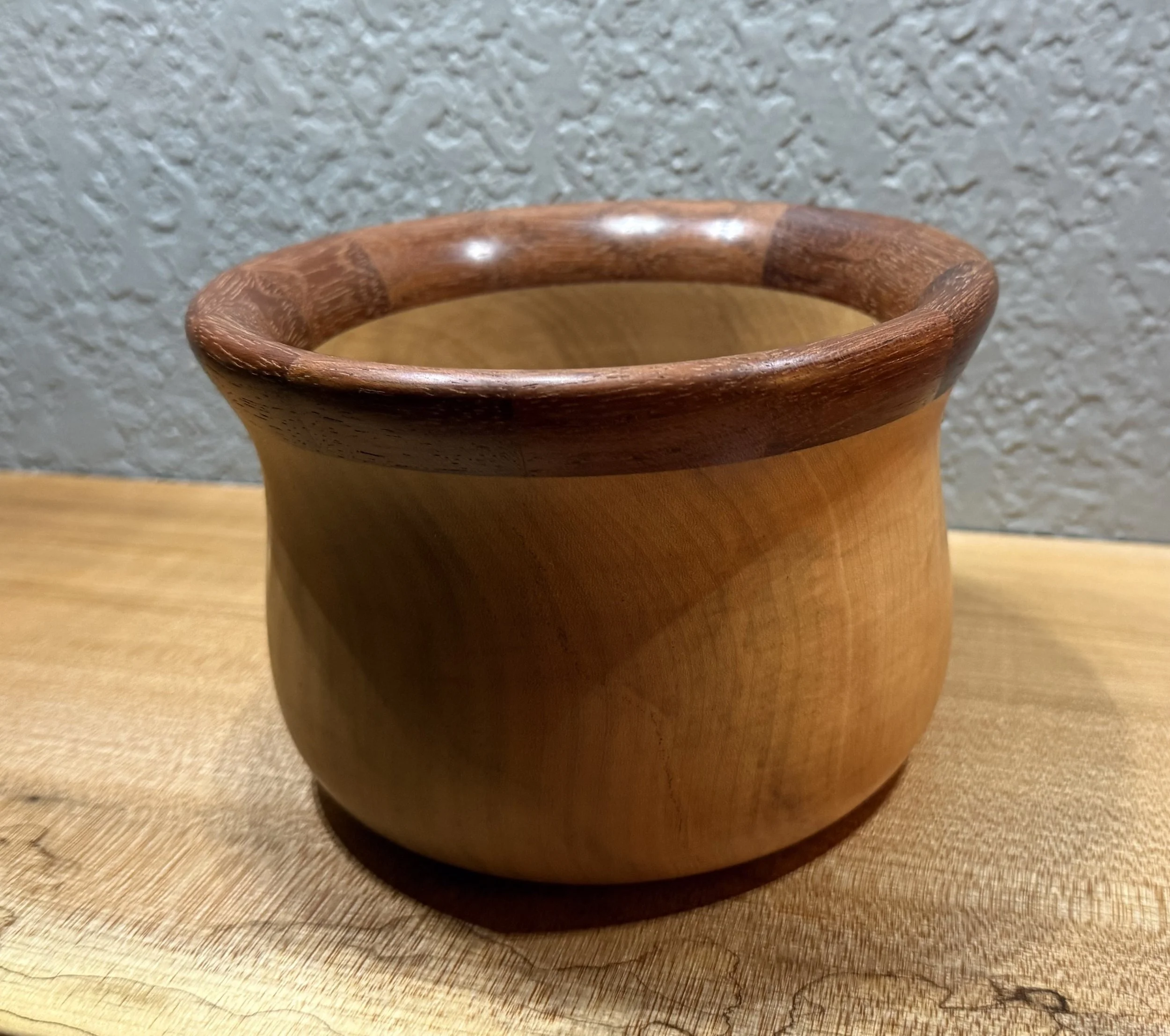 Segmented  Brazilian cherry on poplar bowl