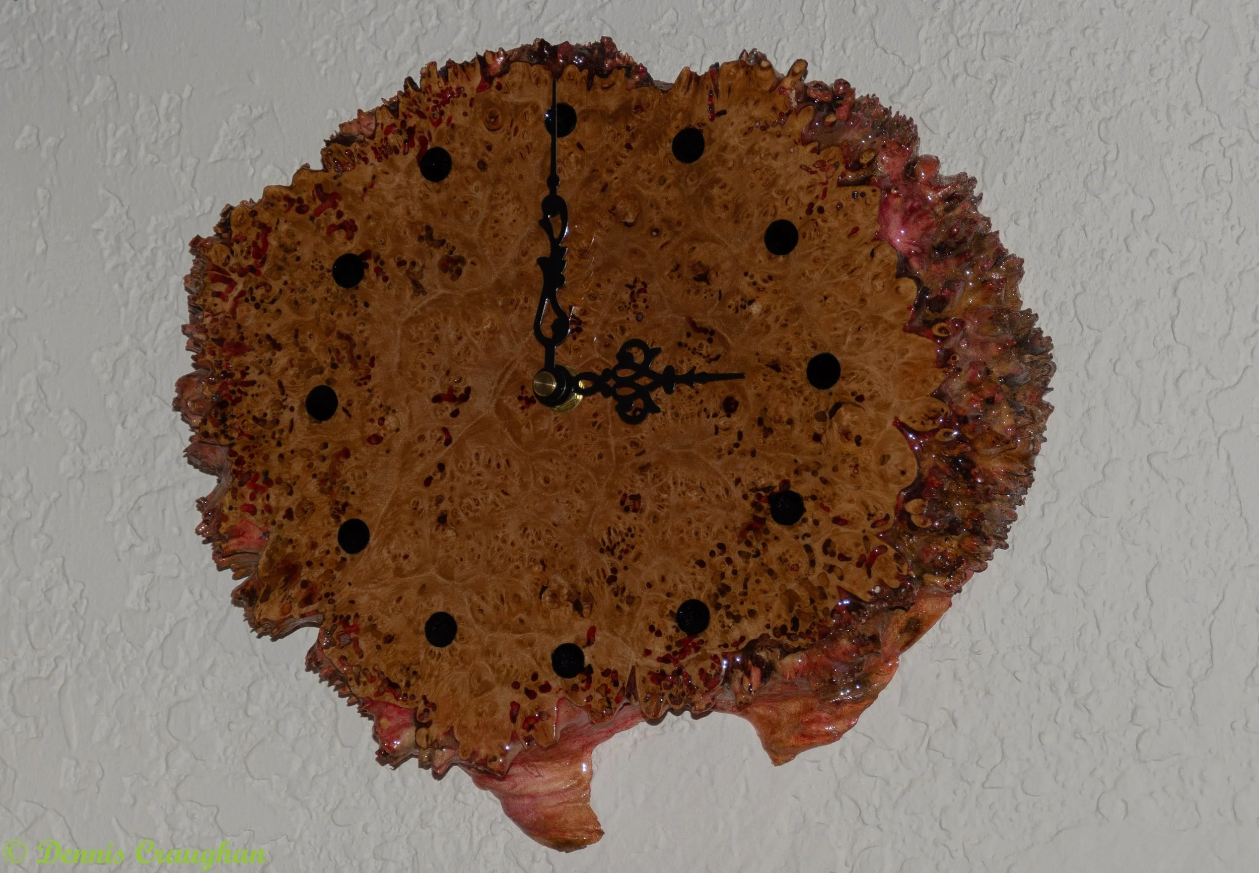 Maple burl Clock