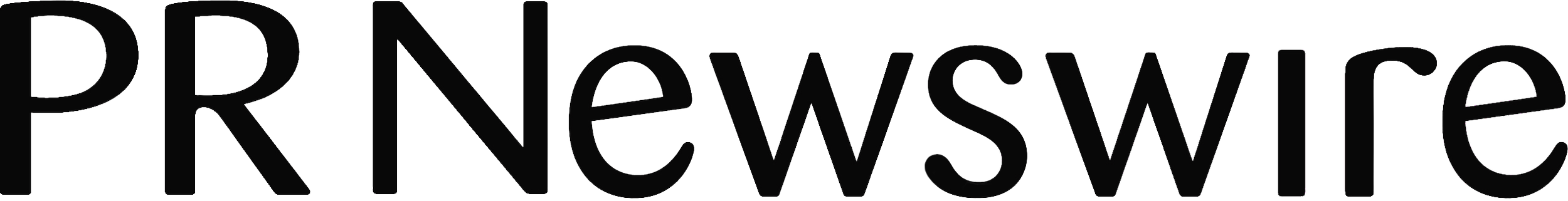 The image shows a logo with the word 'PRNewswire' in large outlined black letters on a transparent background.