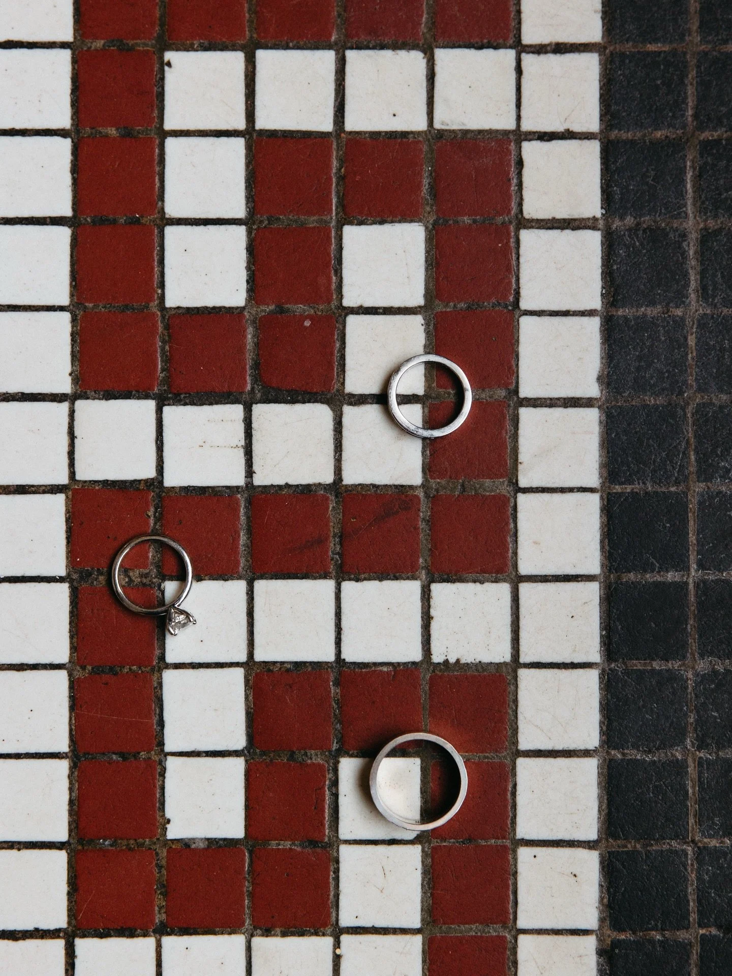 this is an example of &ldquo;your venue is your photos&rdquo; in practice. Fun fact; I don&rsquo;t carry flat lay mats with me because I prefer to find a backdrop unique to the day within your venue. This Greek key tile at @festivitieseventcenter is 