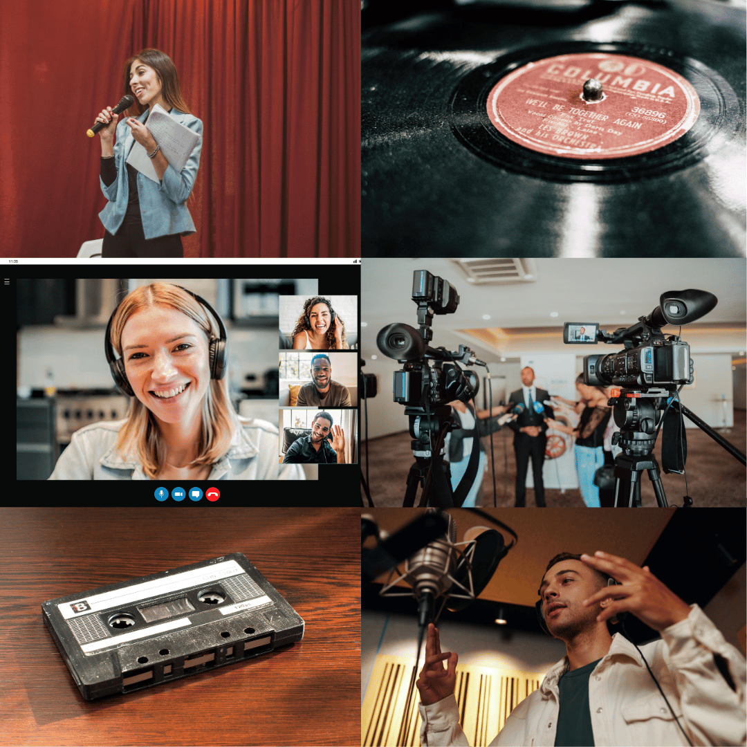 A collection of images depicting audio rescue