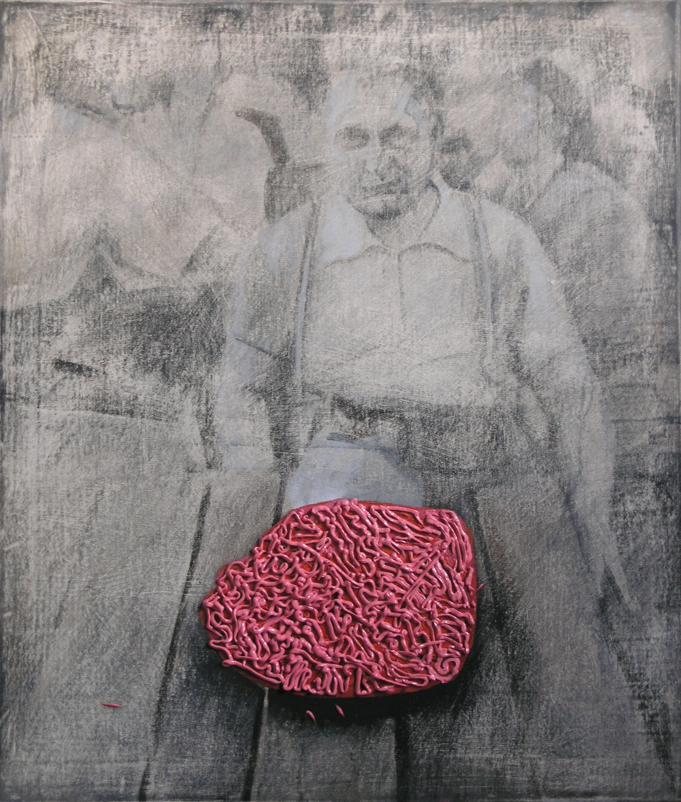 oil painting on canvas by Vivid Crimes, titled Mince Meat from painting series Menu