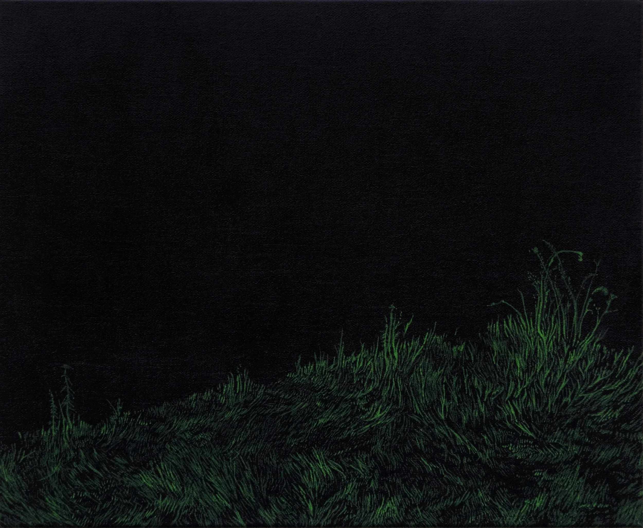 acrylic painting on cotton by Vivid Crimes, titled Barricade from painting series Military Compound