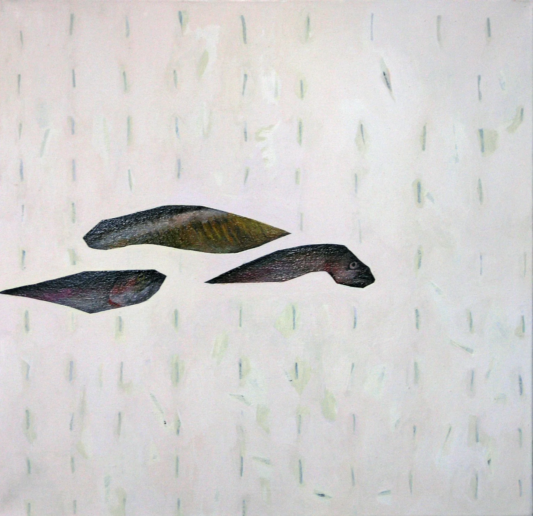 oil painting on canvas by Vivid Crimes, titled Small Fish from painting series Menu