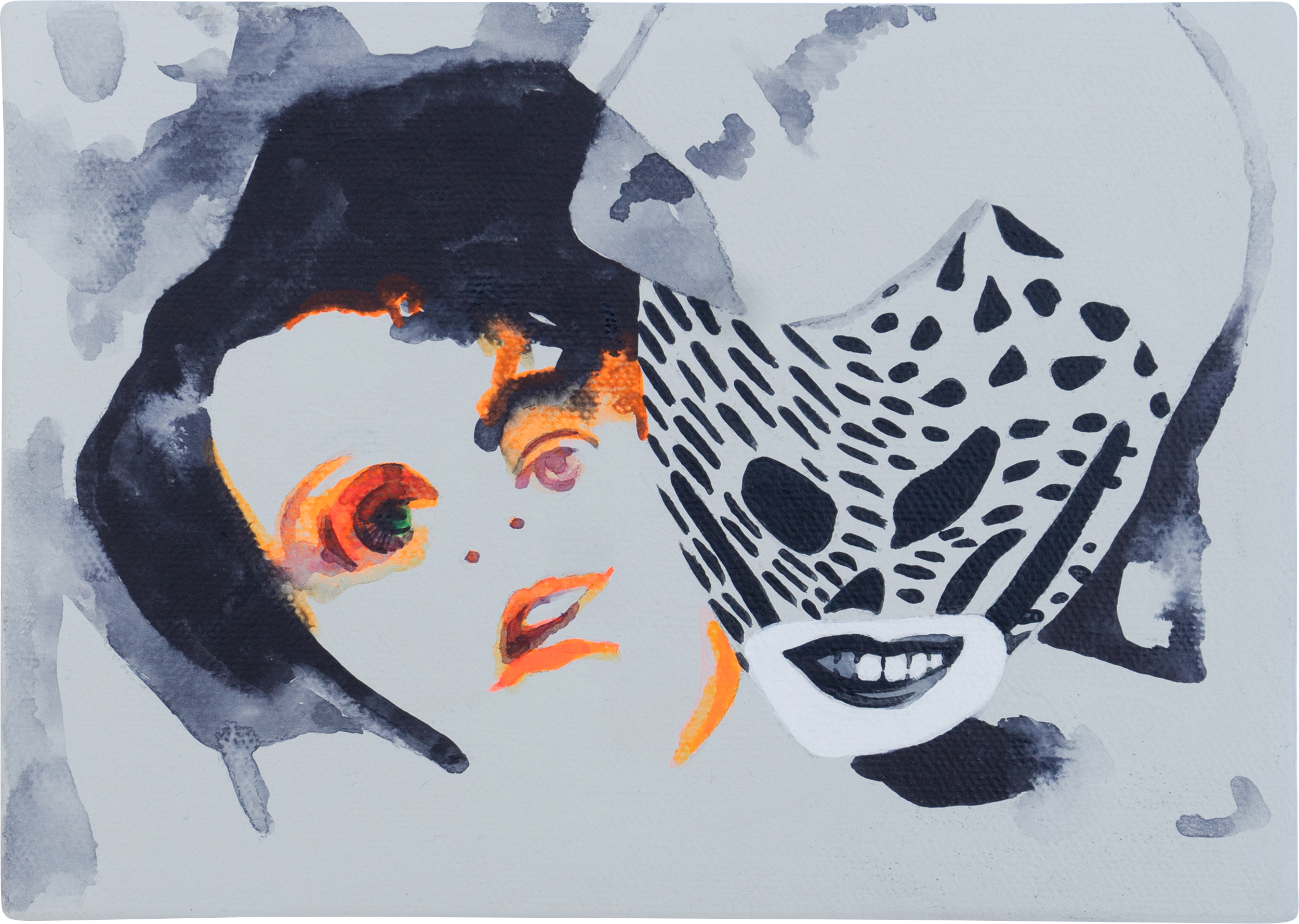 acrylic painting on cotton by Vivid Crimes, titled Amor Fati from painting series Shards of Sense