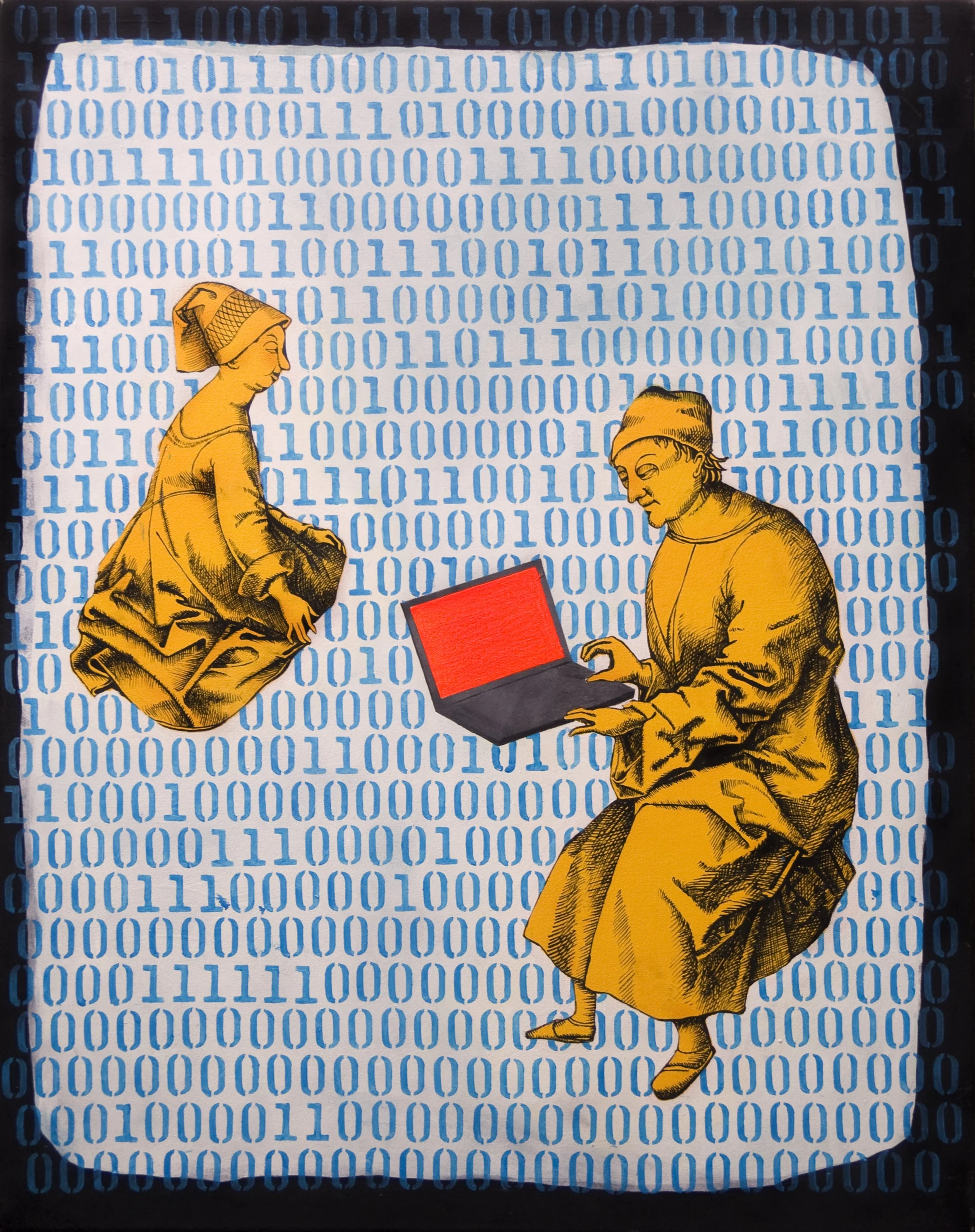 oil painting on canvas by Vivid Crimes, titled Zero-One from painting series Mutabor