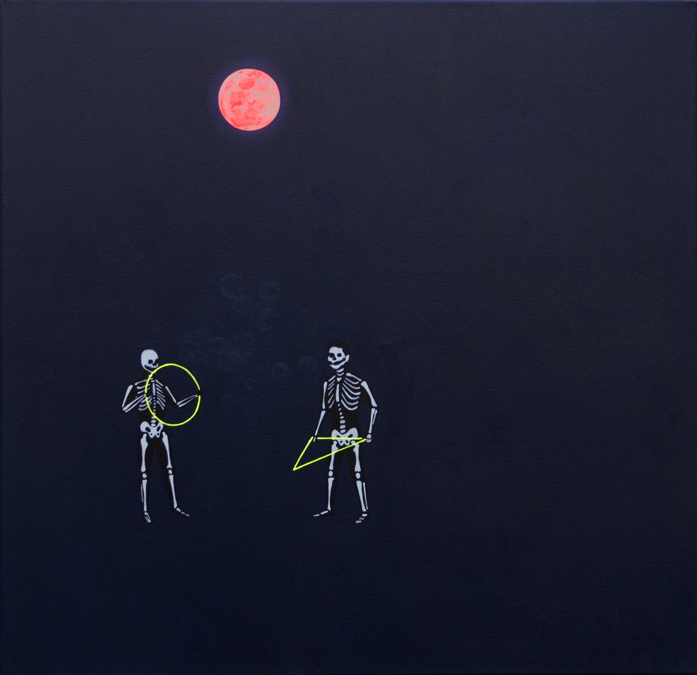 acrylic painting on cotton by Vivid Crimes, titled Night Frolics from painting series Fairy Tales