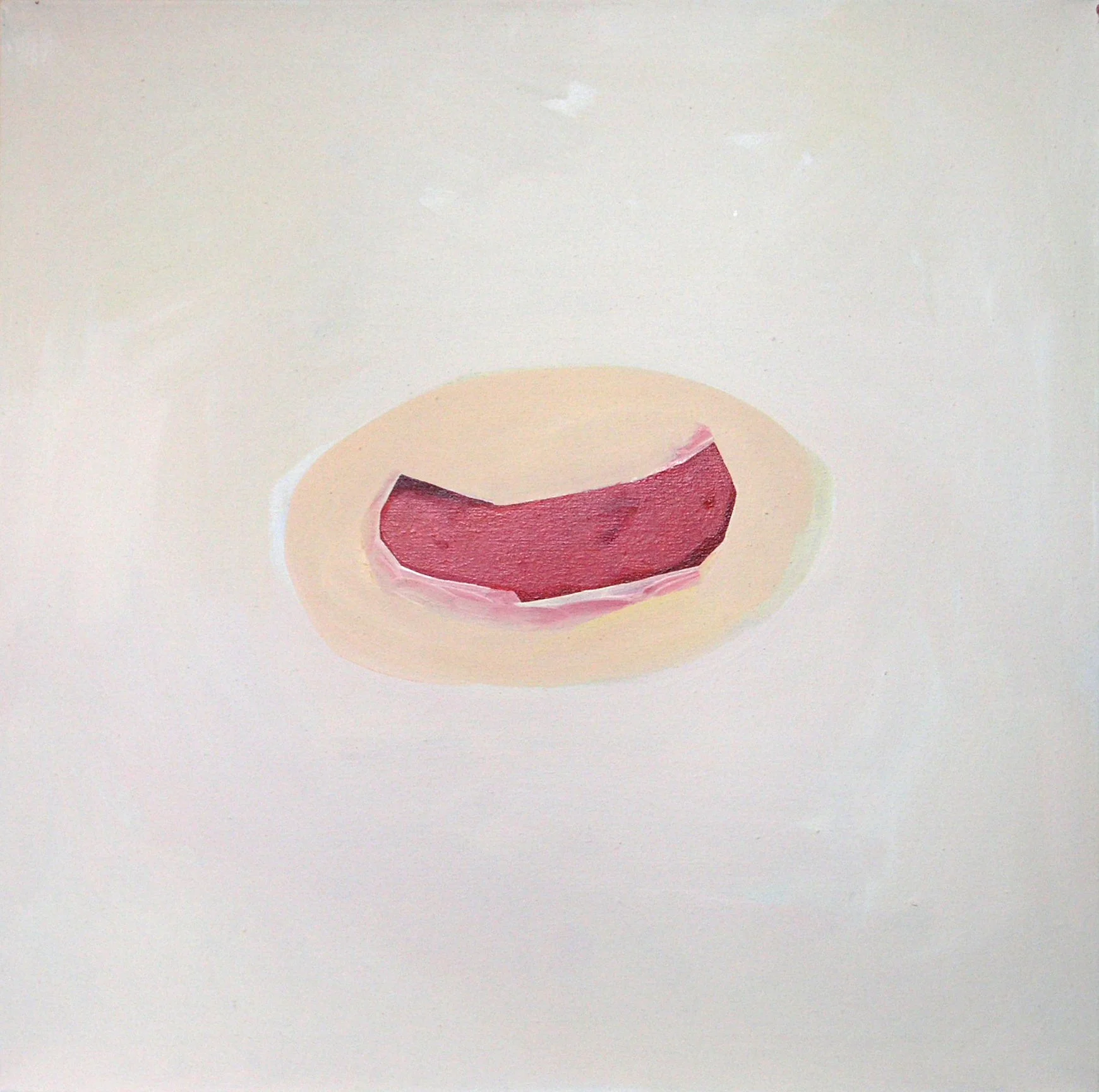 oil painting on canvas by Vivid Crimes, titled Slice of Ham from painting series Menu