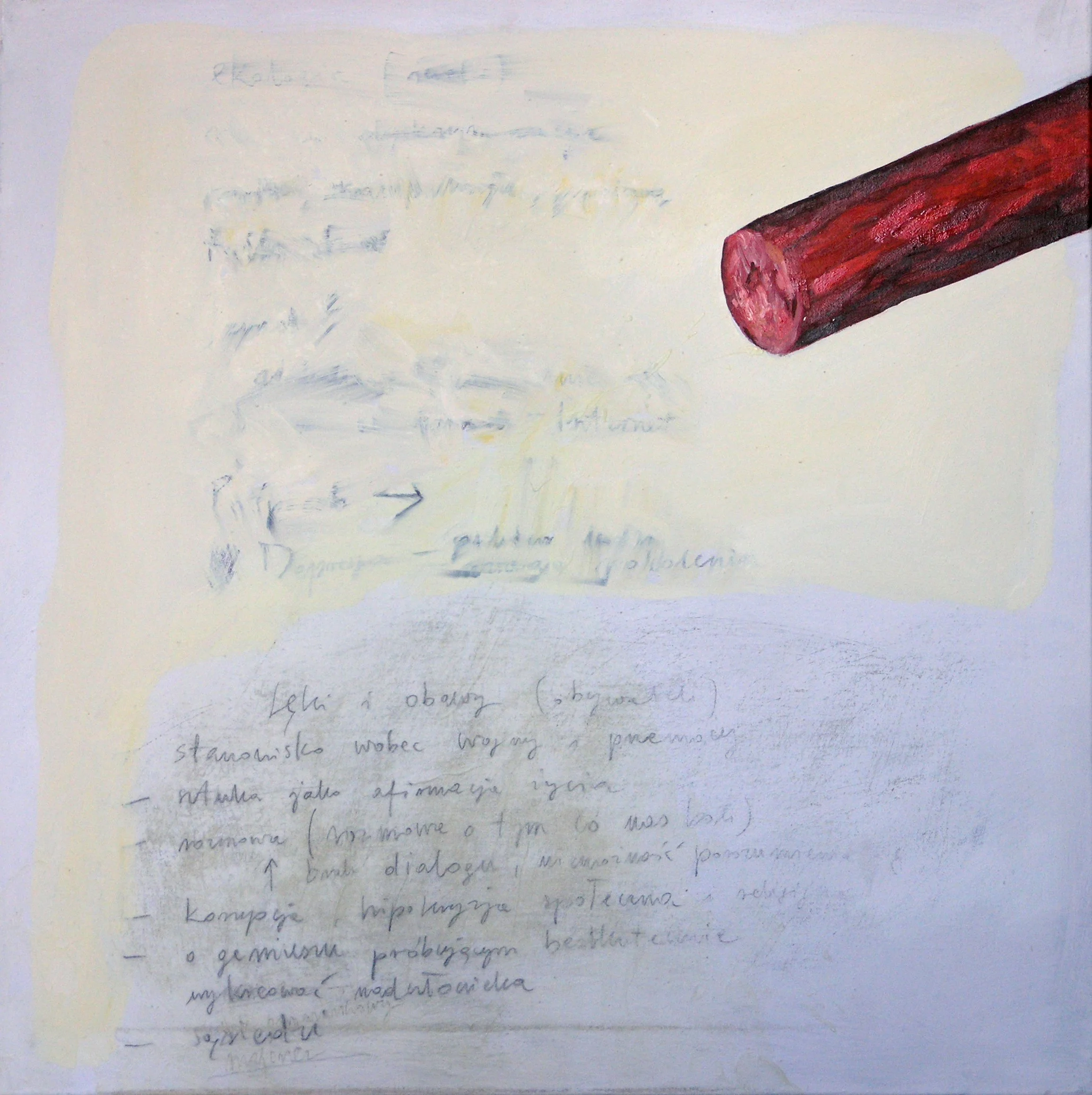 oil painting on canvas by Vivid Crimes, titled Sausage from painting series Menu