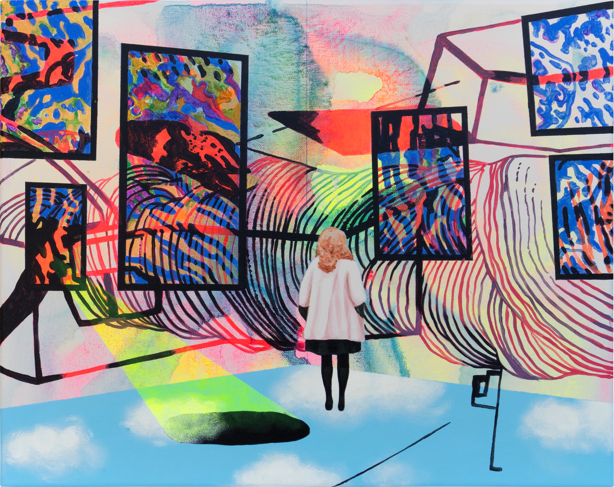 acrylic painting on cotton by Vivid Crimes, titled Controlled Hallucination from painting series Shards of Sense