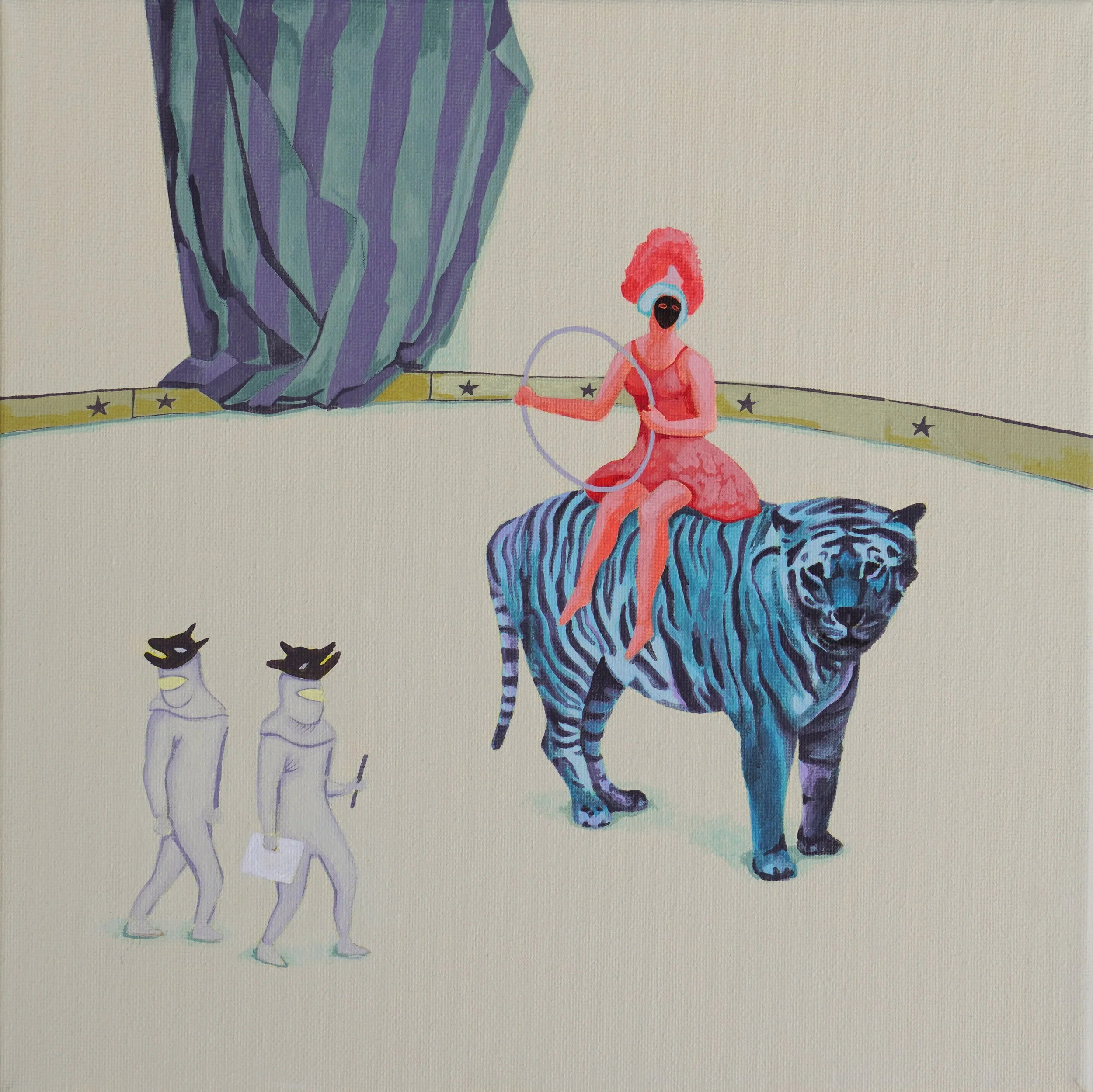 acrylic painting on cotton by Vivid Crimes, titled The Primacy of Play from painting series Nocturnal Tales