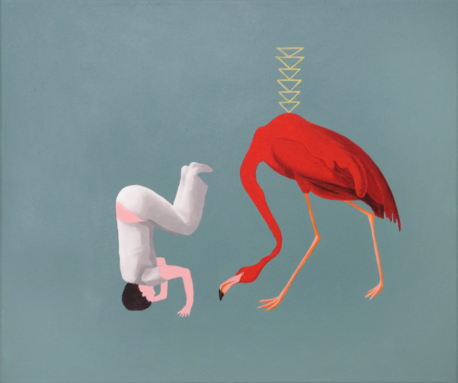 acrylic painting on cotton by Vivid Crimes, titled Cricket from painting series Fairy Tales