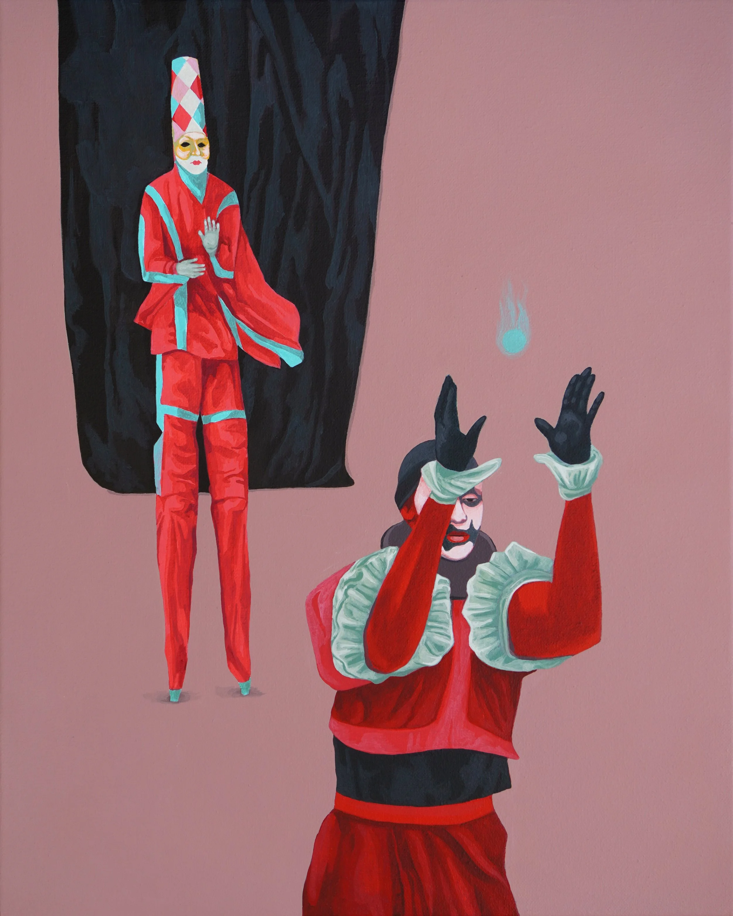acrylic painting on cotton by Vivid Crimes, titled Dictators od=f Phantasy from painting series Nocturnal Tales