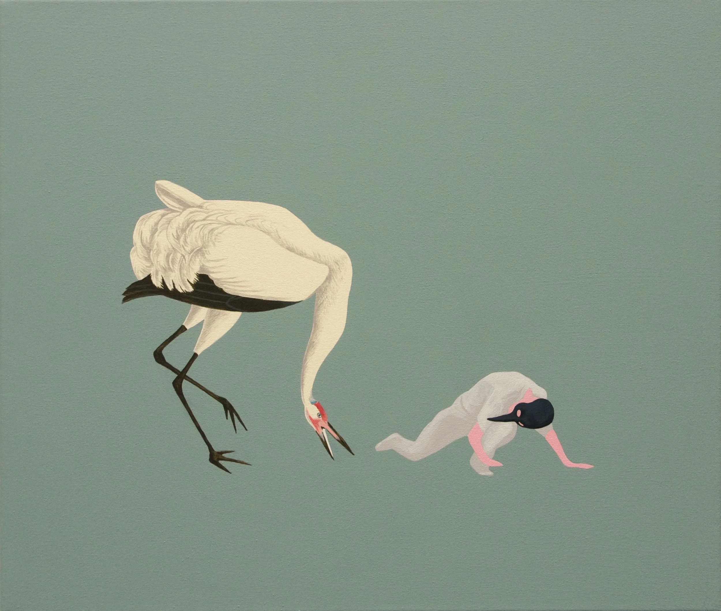 acrylic painting on cotton by Vivid Crimes, titled Birds from painting series Fairy Tales