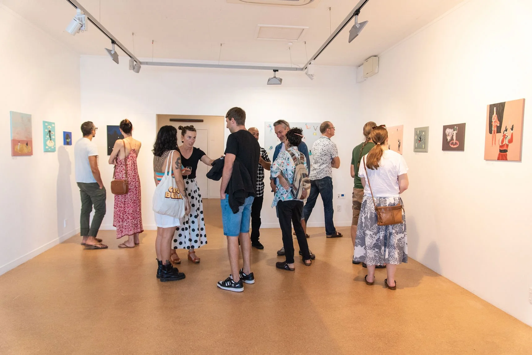 Individual art exhibition Nocturnal Tales by Agata Leszczynska aka Vivid Crimes in January 2023 in Waiheke Art Gallery, Waiheke Island, Aotearoa New Zealand 