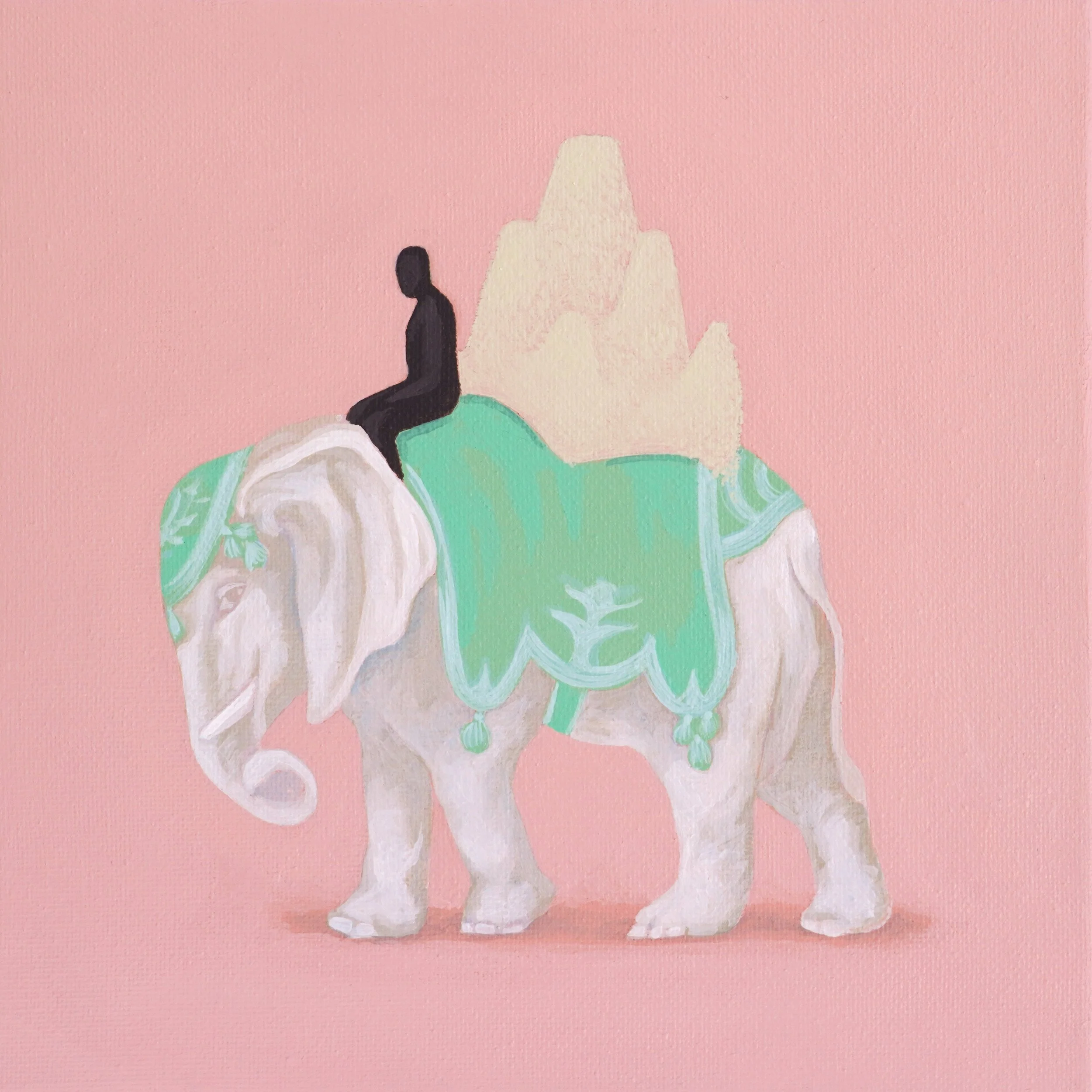 acrylic painting on cotton by Vivid Crimes, titled Sand Castles from painting series Nocturnal Tales