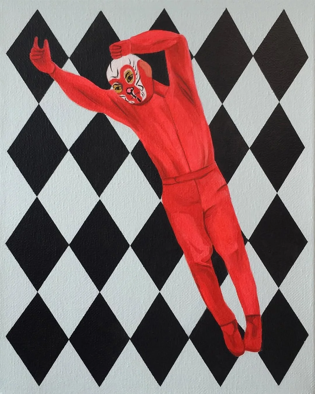 acrylic painting on cotton by Vivid Crimes, titled Manoeuvre from painting series Nocturnal Tales