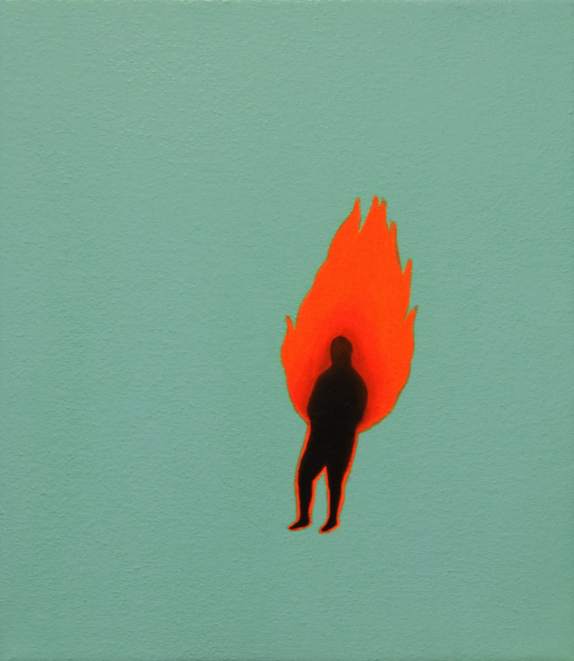 acrylic painting on cotton by Vivid Crimes, titled Matchstick Man from painting series Fairy Tales