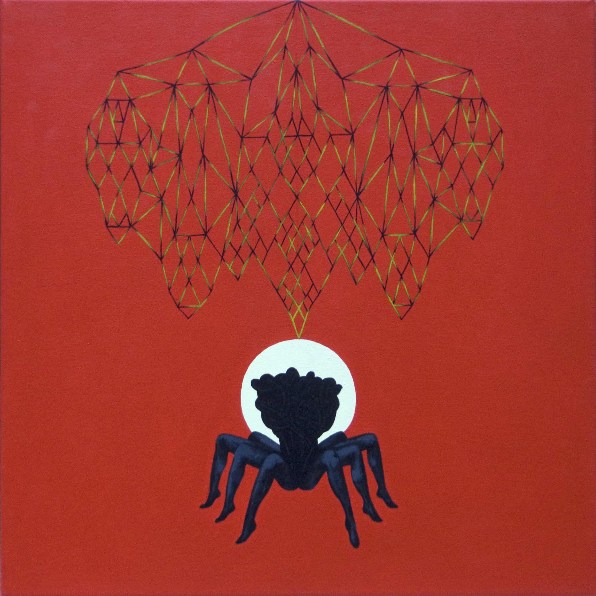 acrylic painting on cotton by Vivid Crimes, titled Spider-man from painting series Fairy Tales