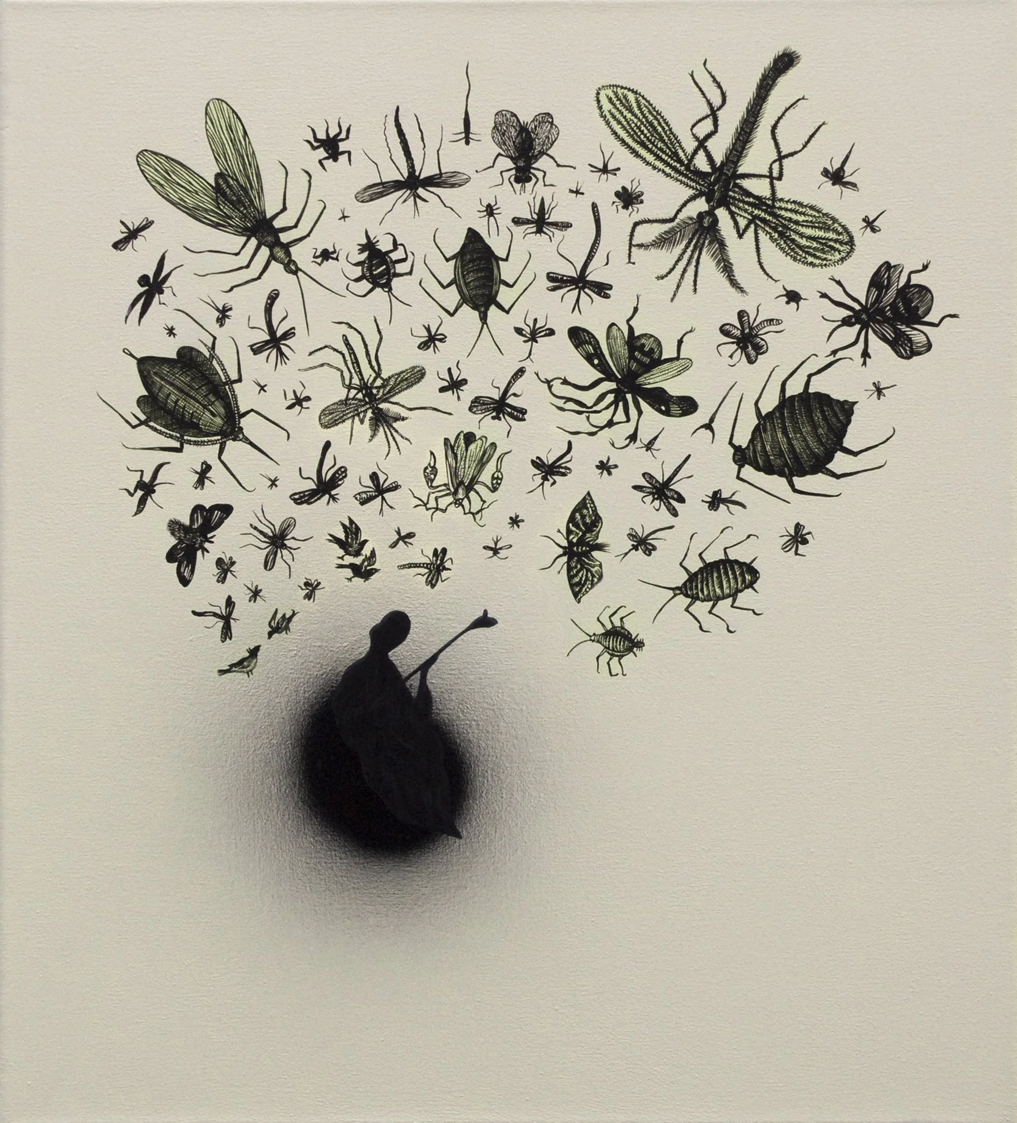 acrylic painting on cotton by Vivid Crimes, titled Songs from painting series Fairy Tales