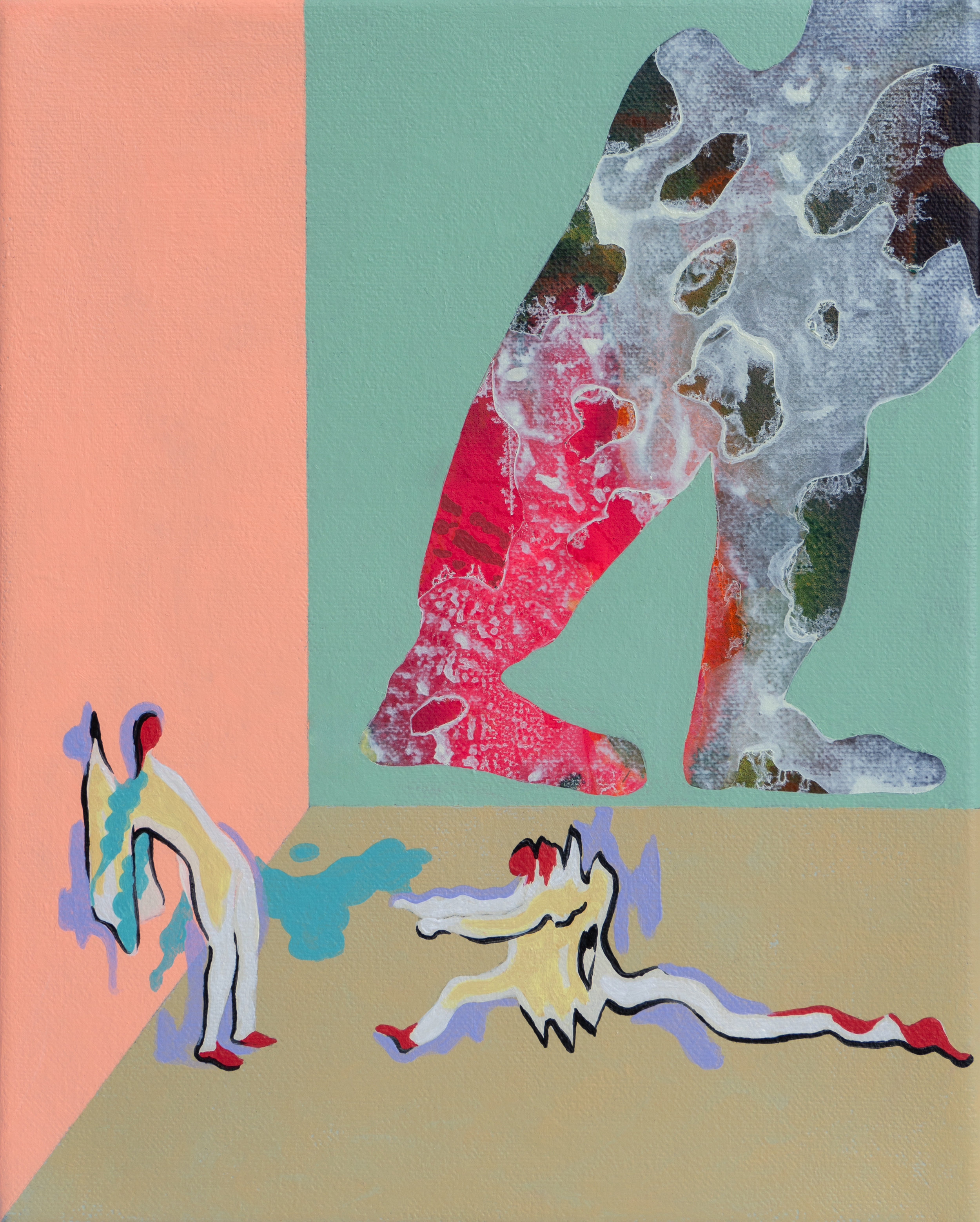 acrylic painting on cotton by Vivid Crimes, titled Ferocious Editor from painting series Shards of Sense