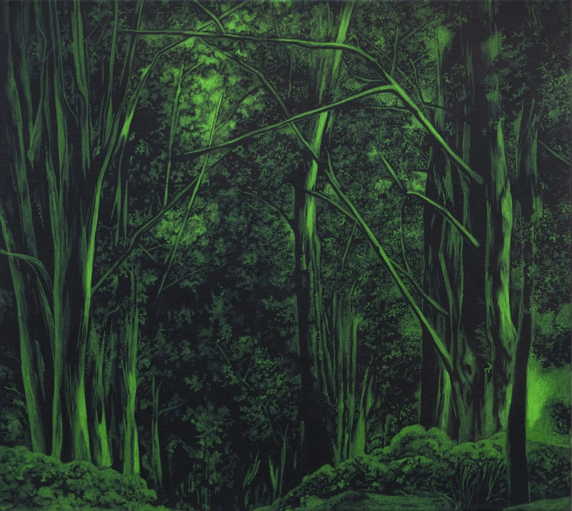 acrylic painting on cotton by Vivid Crimes, titled Fortress from painting series Military Compound