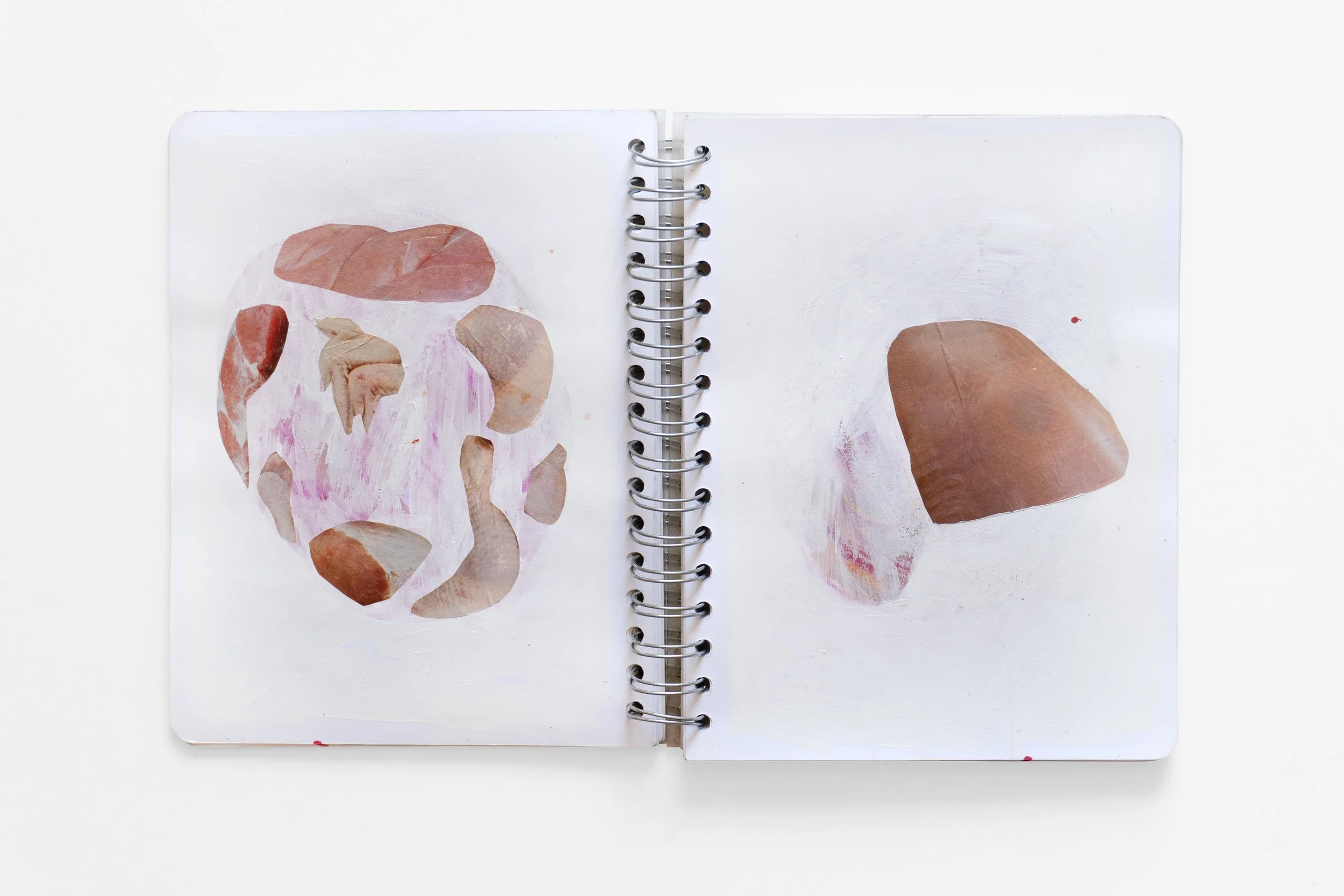 collage and painting sketchbook for painting series Menu made by Vivid Crimes