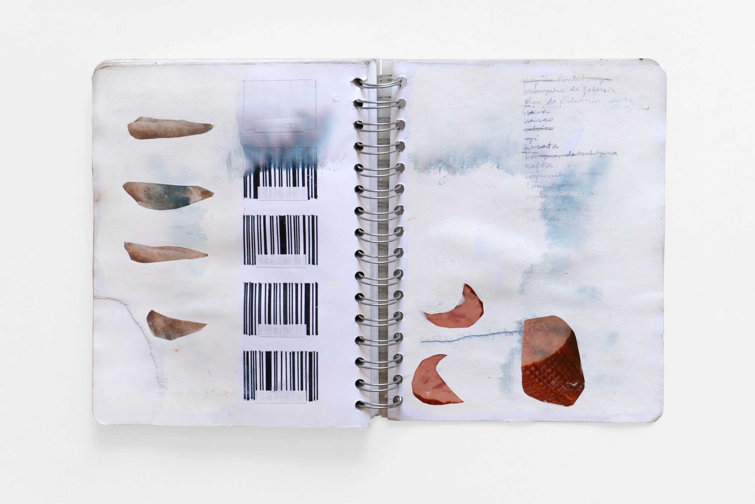collage and painting sketchbook for painting series Menu made by Vivid Crimes