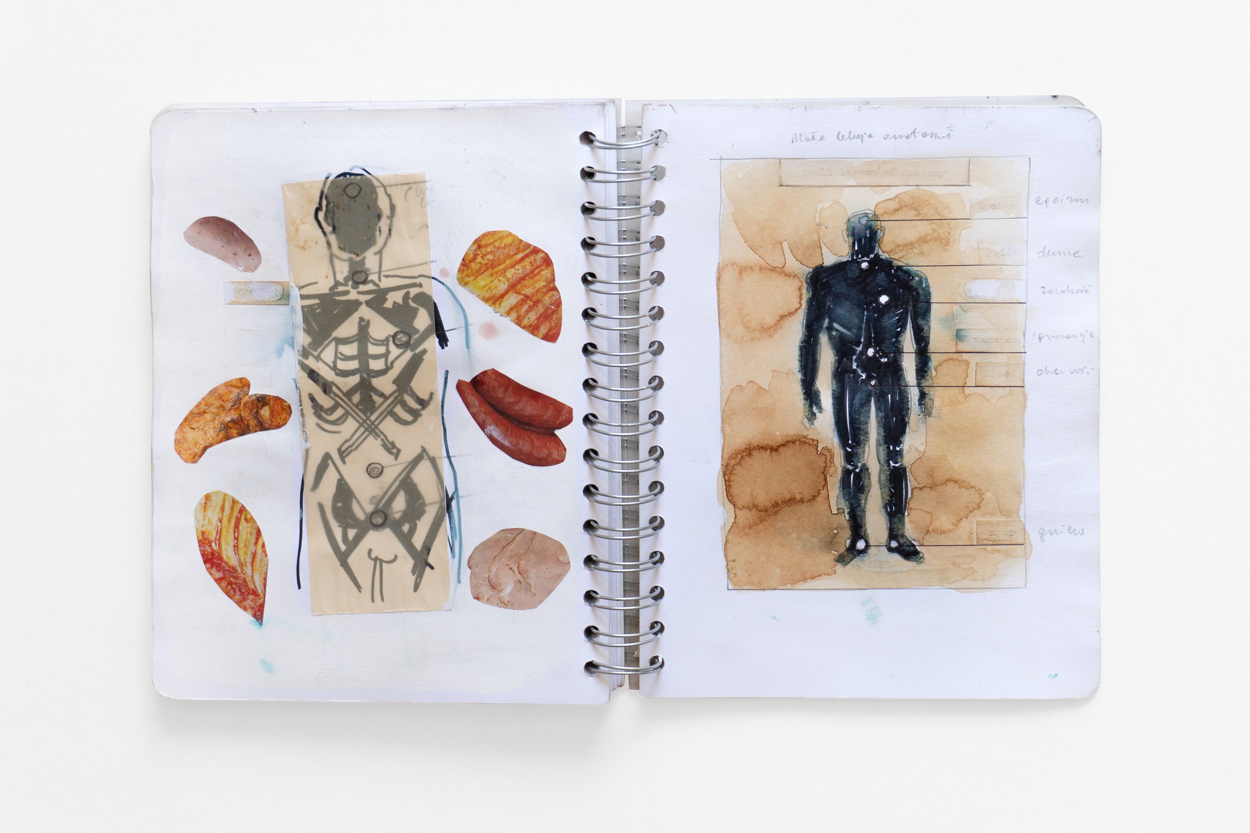 collage and painting sketchbook for painting series Menu made by Vivid Crimes