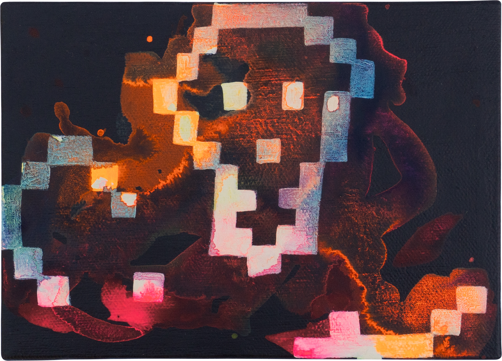 acrylic painting on cotton by Vivid Crimes, titled Predictive Coding from painting series Shards of Sense